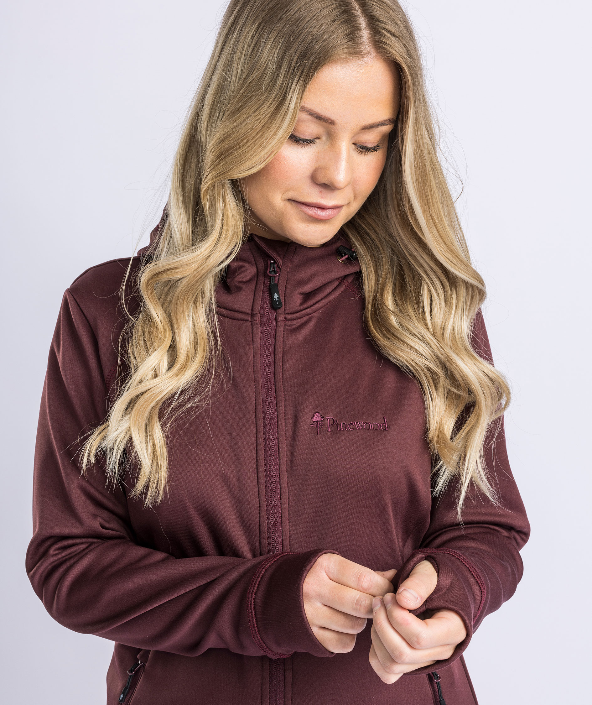 Pinewood Finnveden dame fleecejakke, Earth Plum, large image number 4