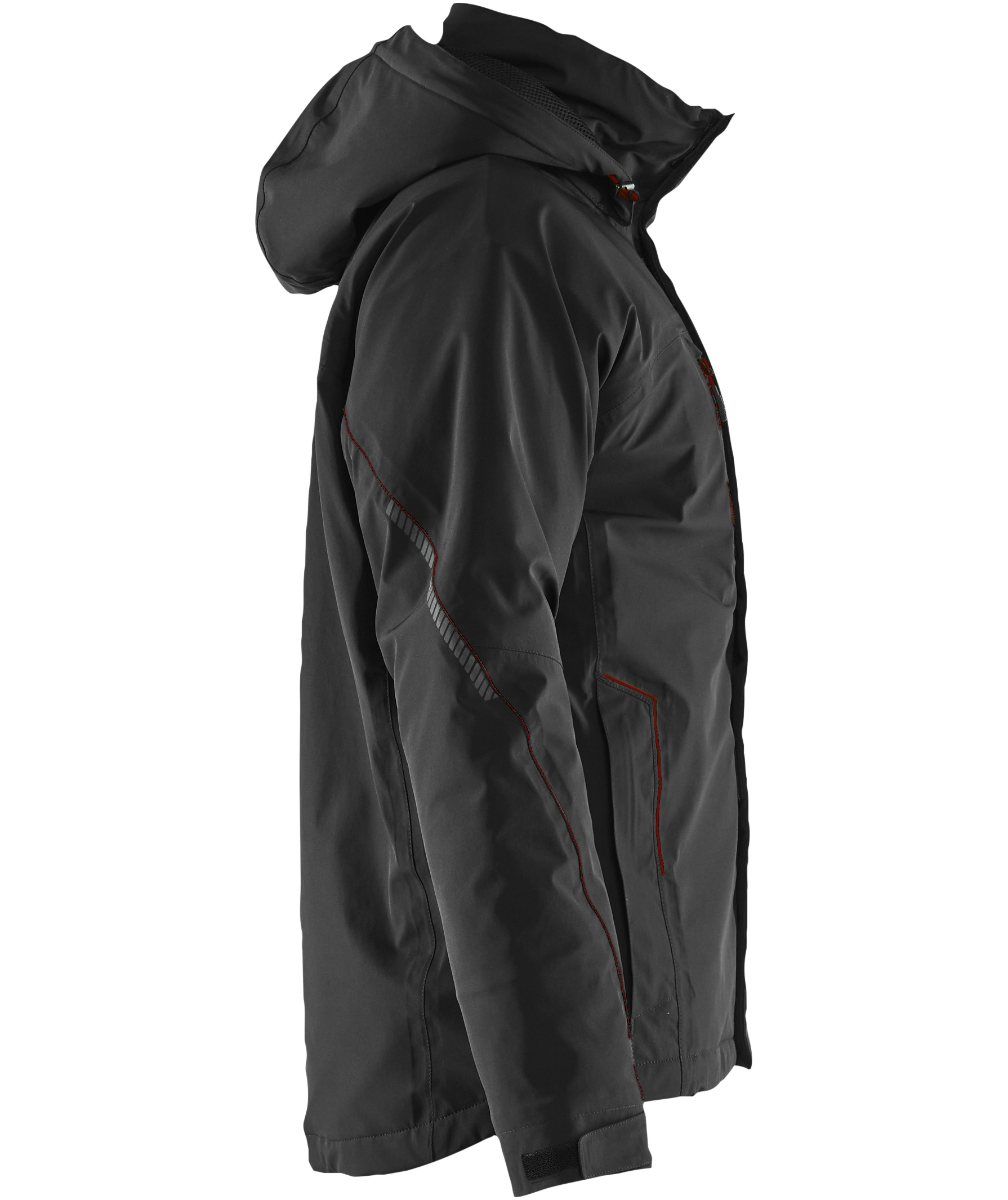 Bl&aring;kl&auml;der jacka full stretch dam, Svart/R&ouml;d, large image number 3