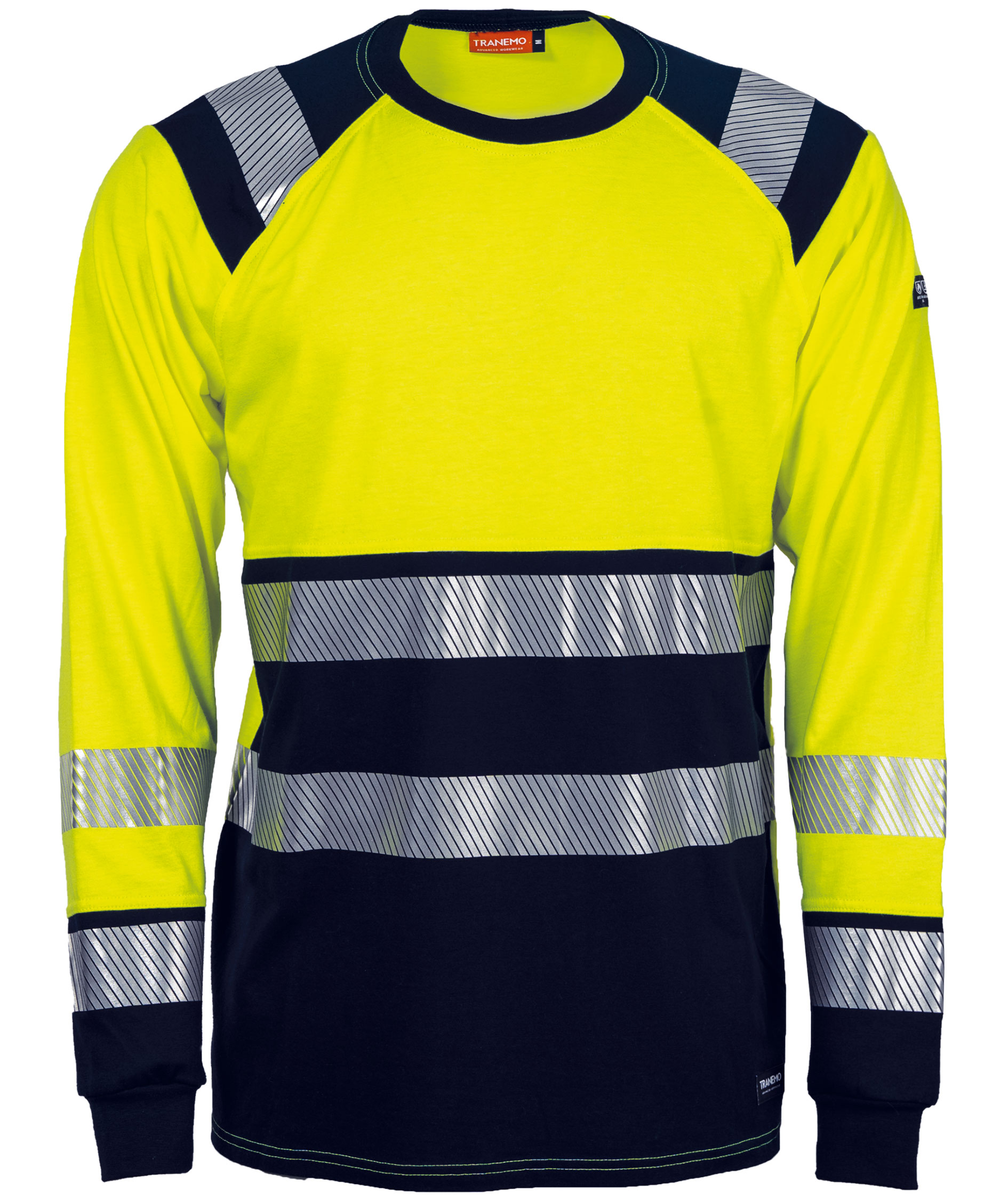 Tranemo FR lang&auml;rmliges T-Shirt, Hi-Vis gelb/marine