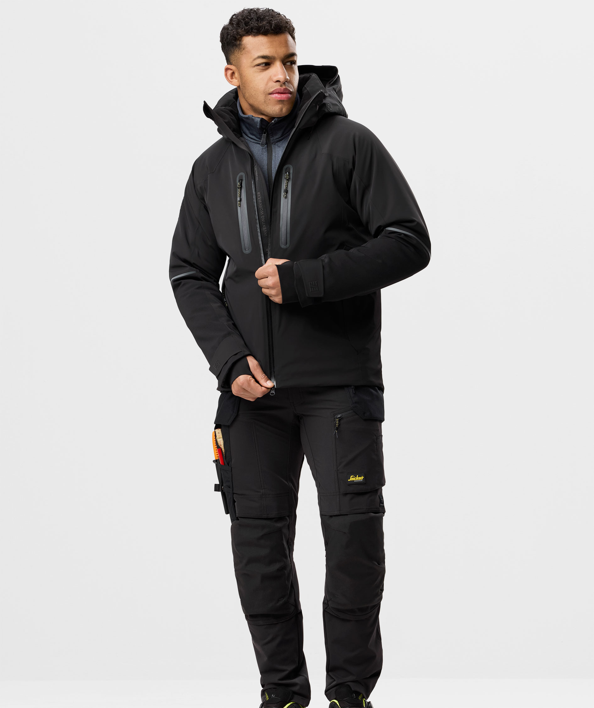 Snickers Flexiwork vinterjakke 1955, Black/Black, large image number 9