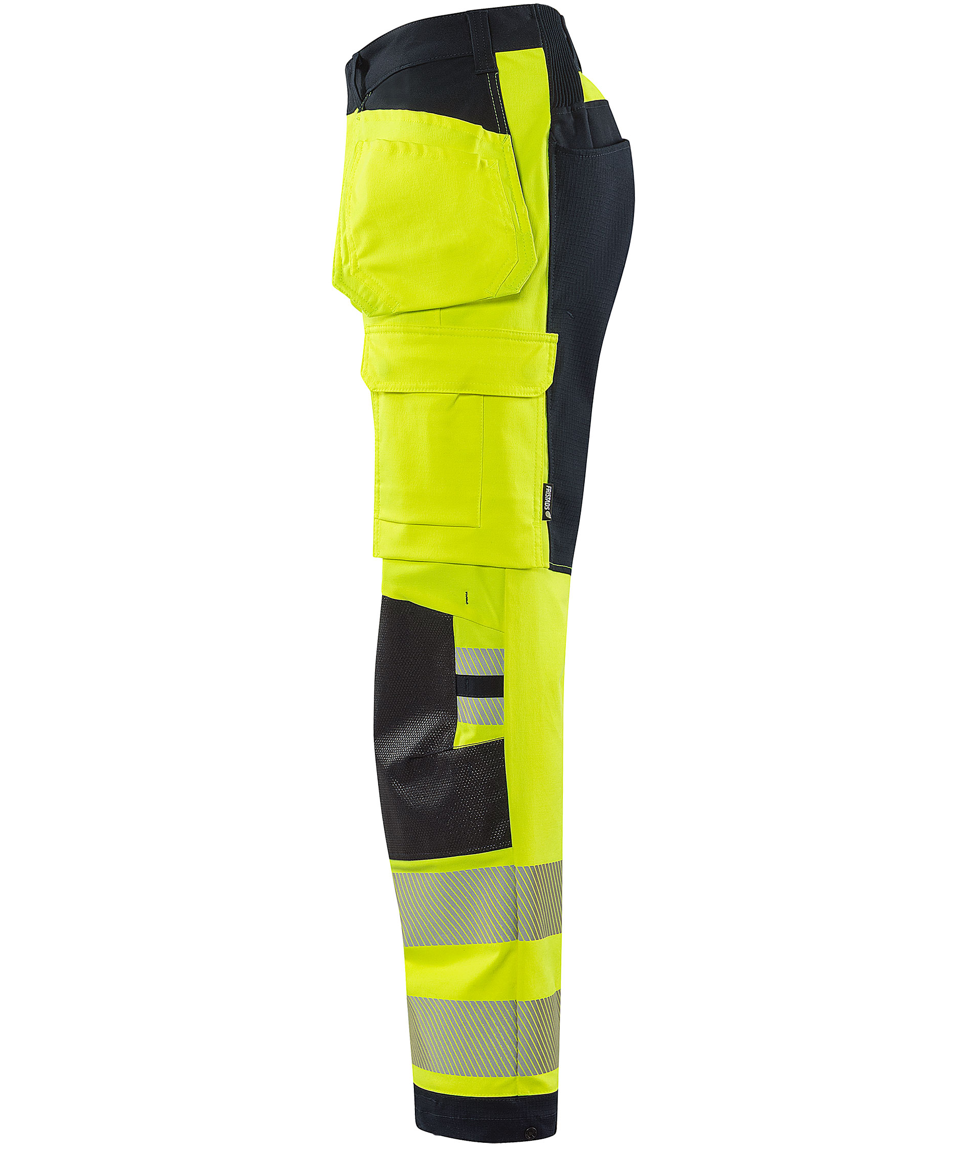 Fristads Flamestat Green h&aring;ndv&aelig;rkerbukser 2942 GFS, Hi-Vis gul/marine, large image number 3