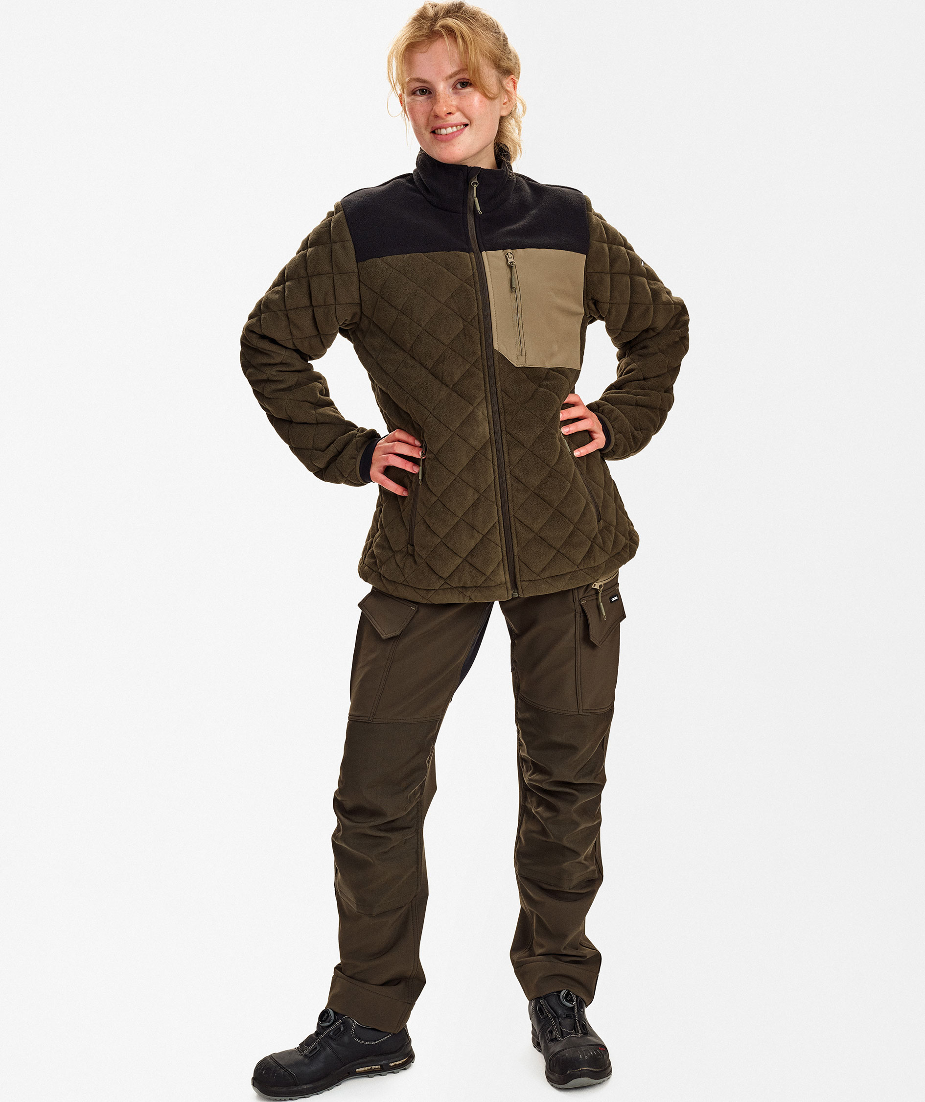 Engel Entire vadderad fleecejacka dam, Forest Green/Black, large image number 2