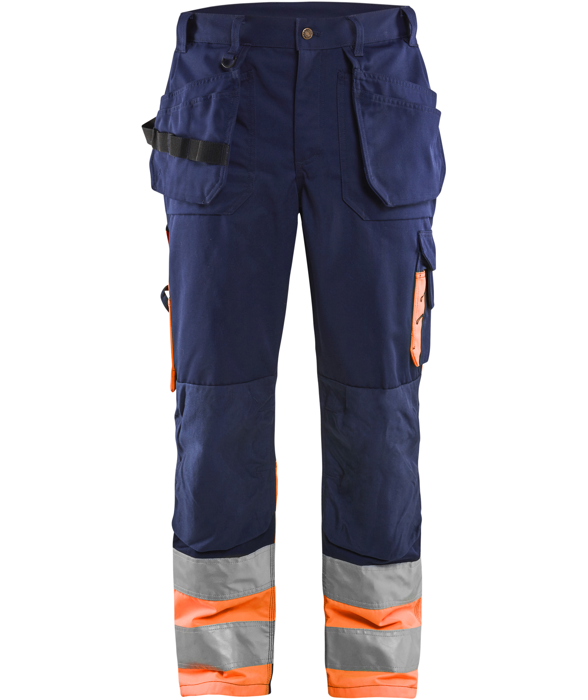 Bl&aring;kl&auml;der h&aring;ndv&aelig;rkerbukser, Marine/Hi-Vis Orange
