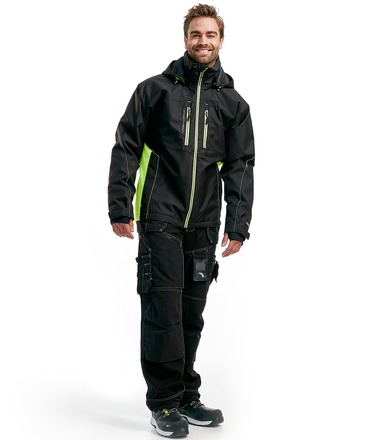 Bl&aring;kl&auml;der Unite vinterjacka, Svart/Gul, large image number 1