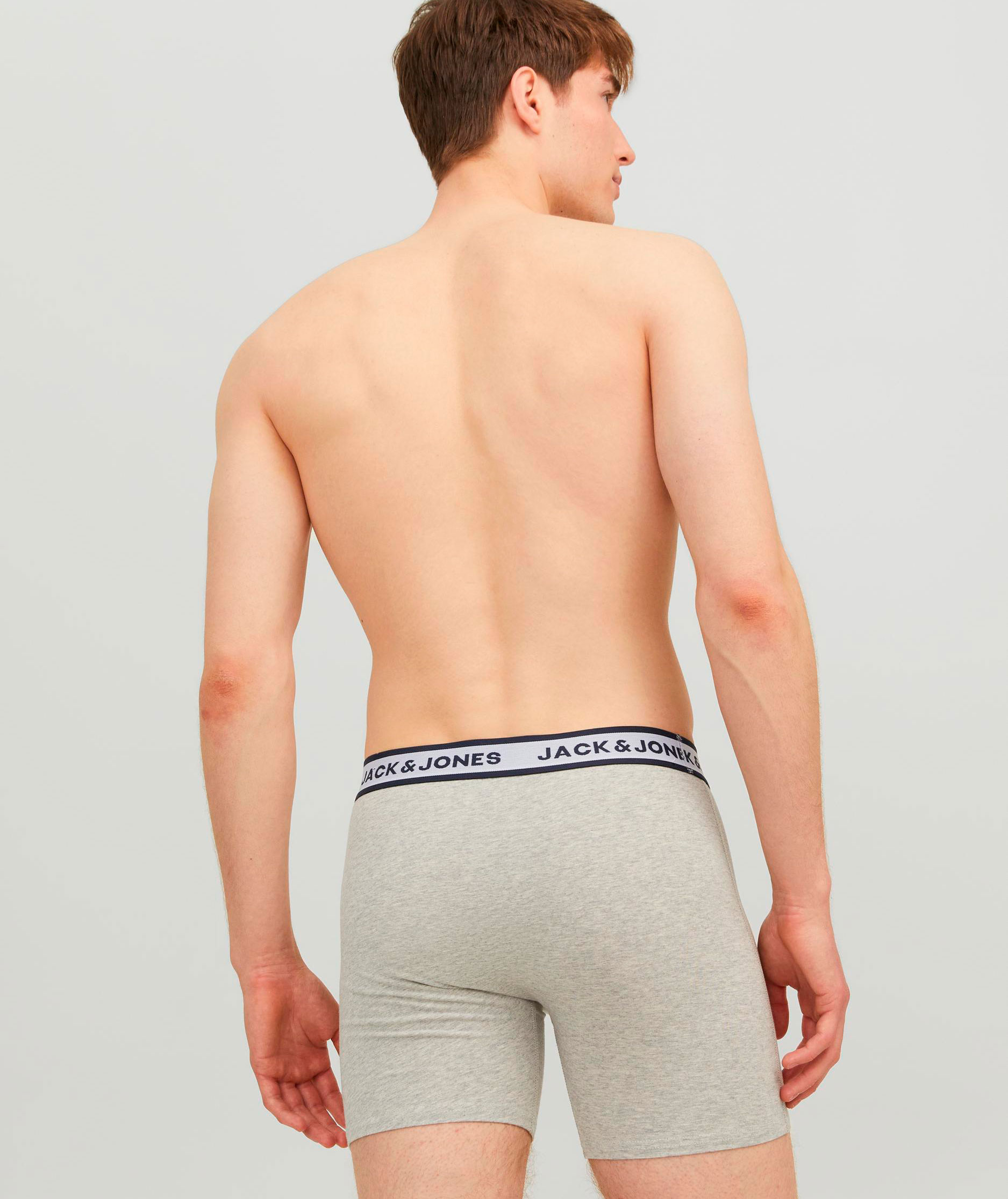 Jack & Jones JACSOLID 3-pak boxer shorts, Light Grey Melange/White/Navy Blazer, large image number 2