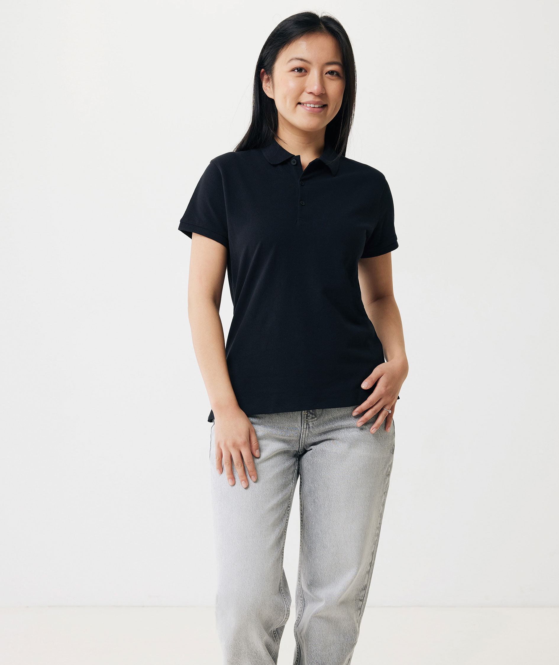 Iqoniq Yosemite Damen Poloshirt, Schwarz