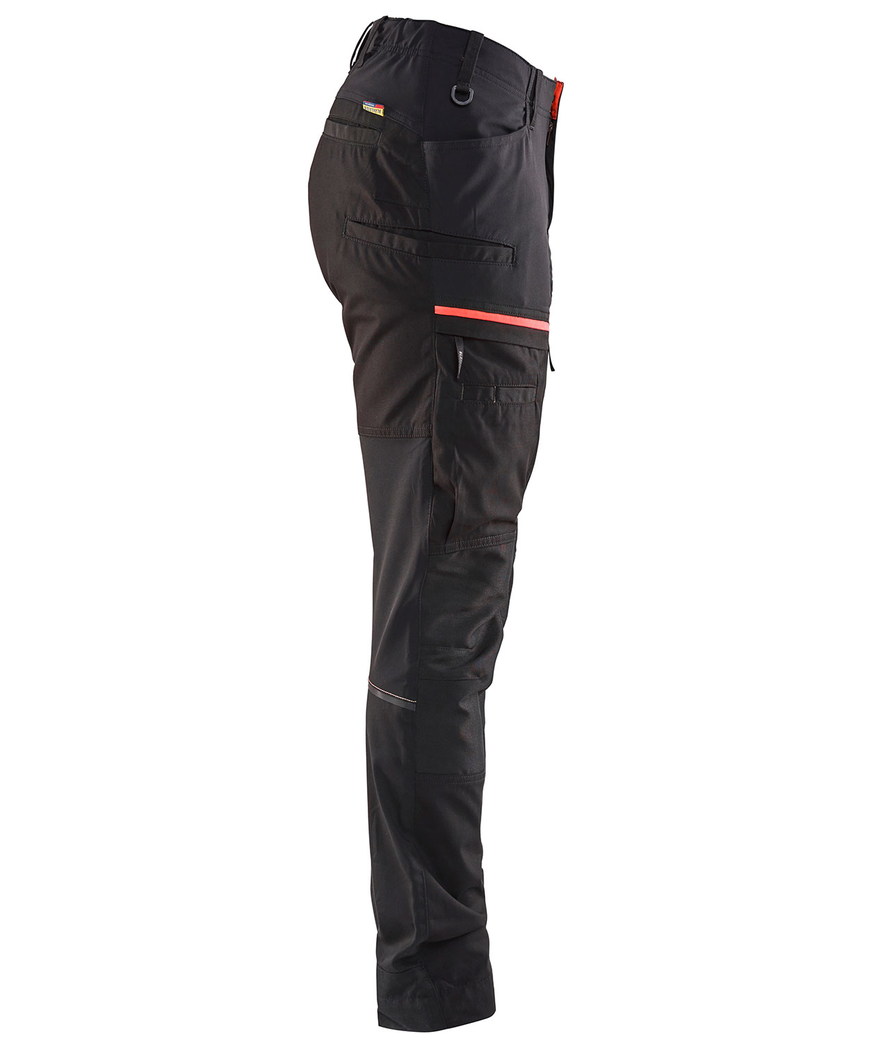 Bl&aring;kl&auml;der arbetsbyxa dam, Svart/R&ouml;d, large image number 2