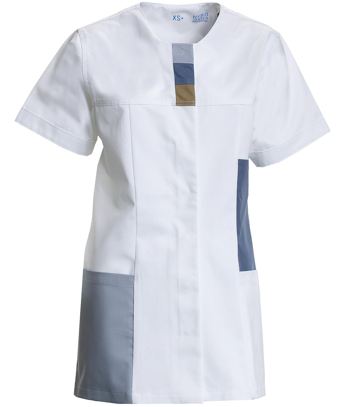 Nybo Workwear Collage ladies tunic, White/Grey/Blue