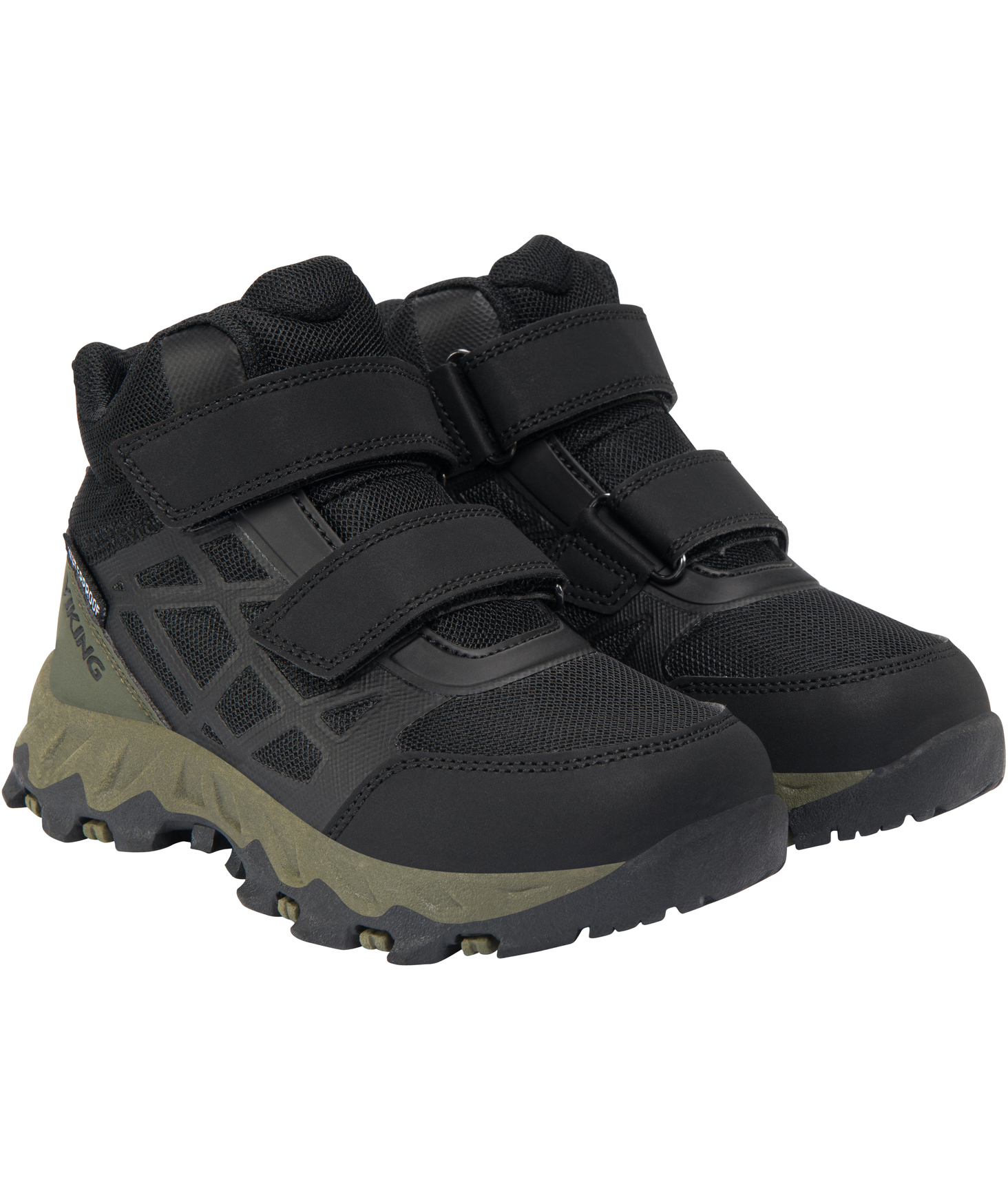Viking Track Mid WP sneakers till barn, Black/Olive, large image number 2