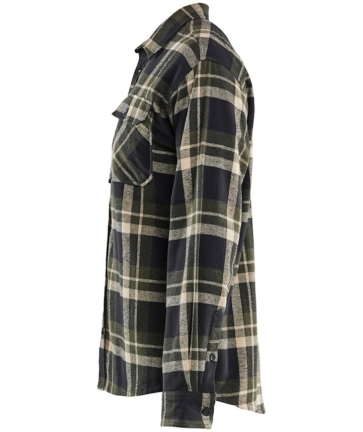 Bl&aring;kl&auml;der Striker flannelskjorte, Skovgr&oslash;n/sort, large image number 3