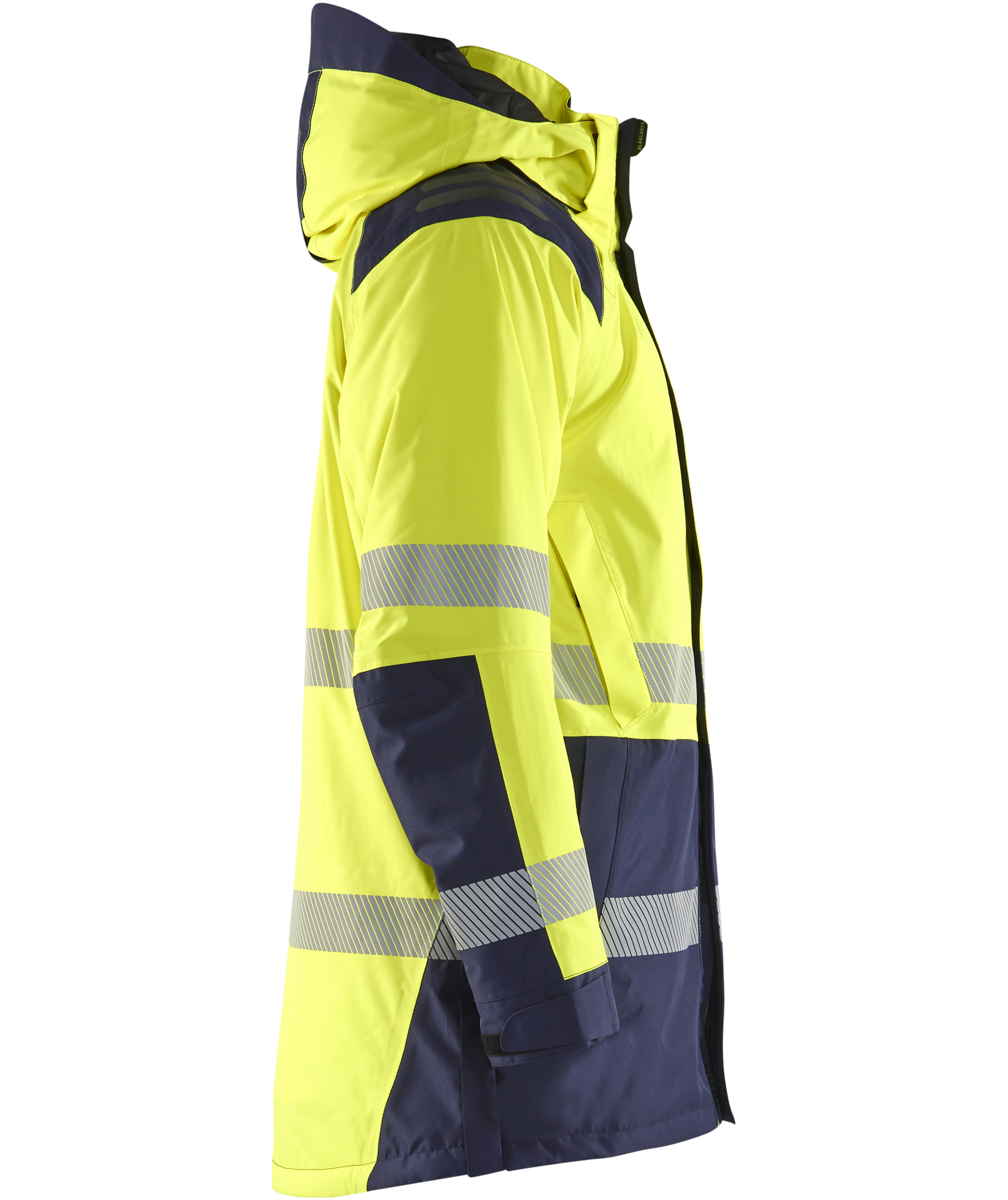 Bl&aring;kl&auml;der vinter parkajakke, Hi-Vis gul/marine, large image number 2