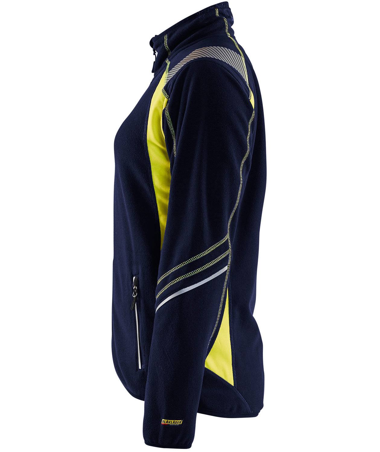 Bl&aring;kl&auml;der women's fleece jacket, Marine Blue/Yellow, large image number 2
