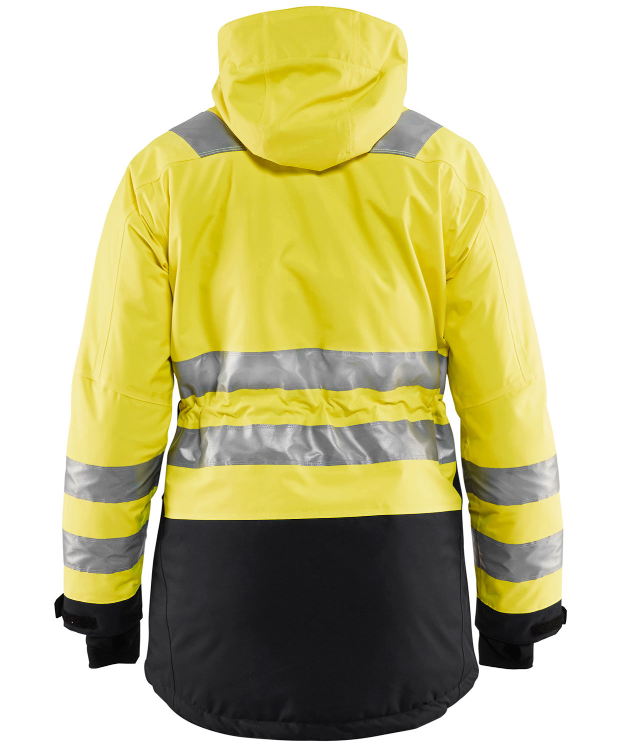 Bl&aring;kl&auml;der vinter parkas dam, Varsel Gul/Svart