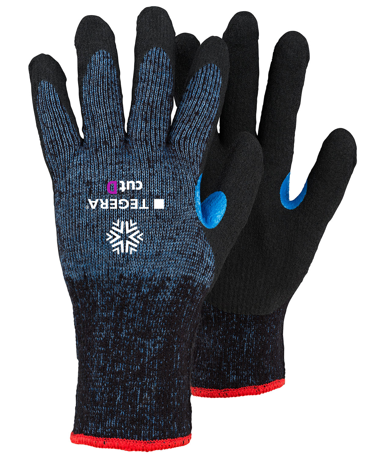 Tegera 8830R vinterhandskar med sk&auml;rskydd Cut D, Bl&aring;/Svart