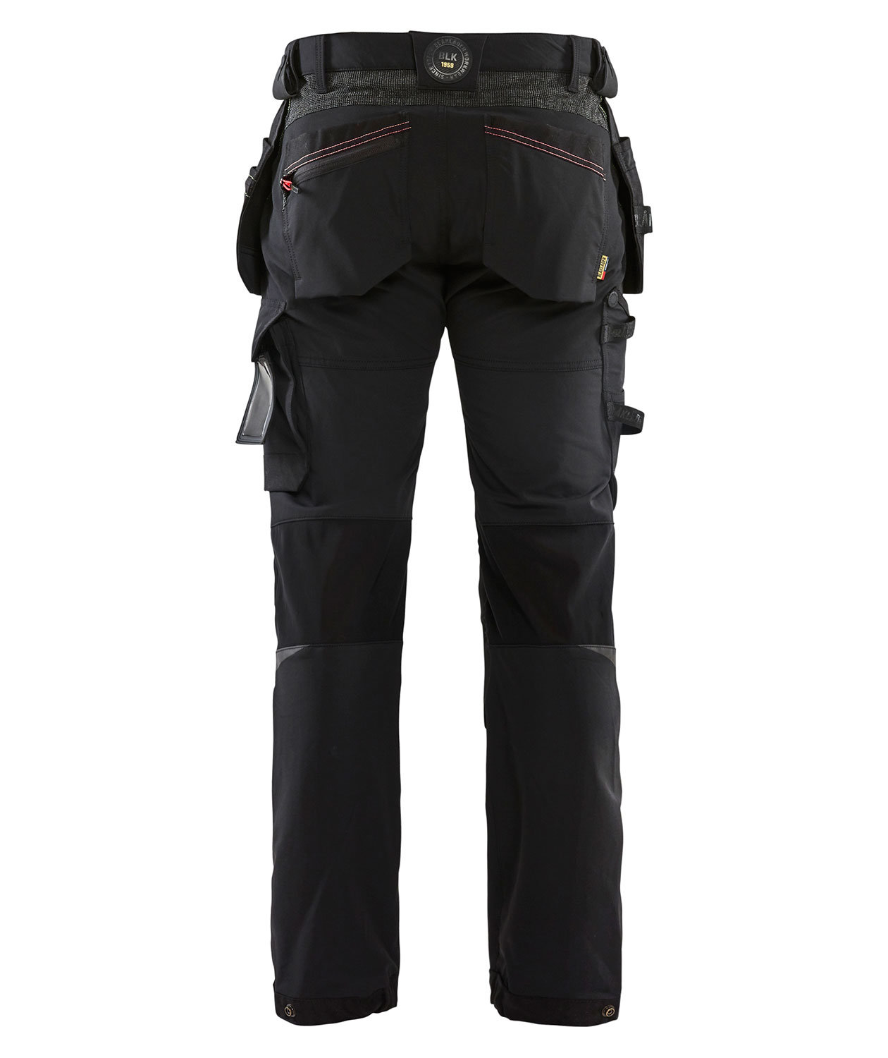 Bl&aring;kl&auml;der hantverksbyxa full stretch, Svart/R&ouml;d, large image number 2