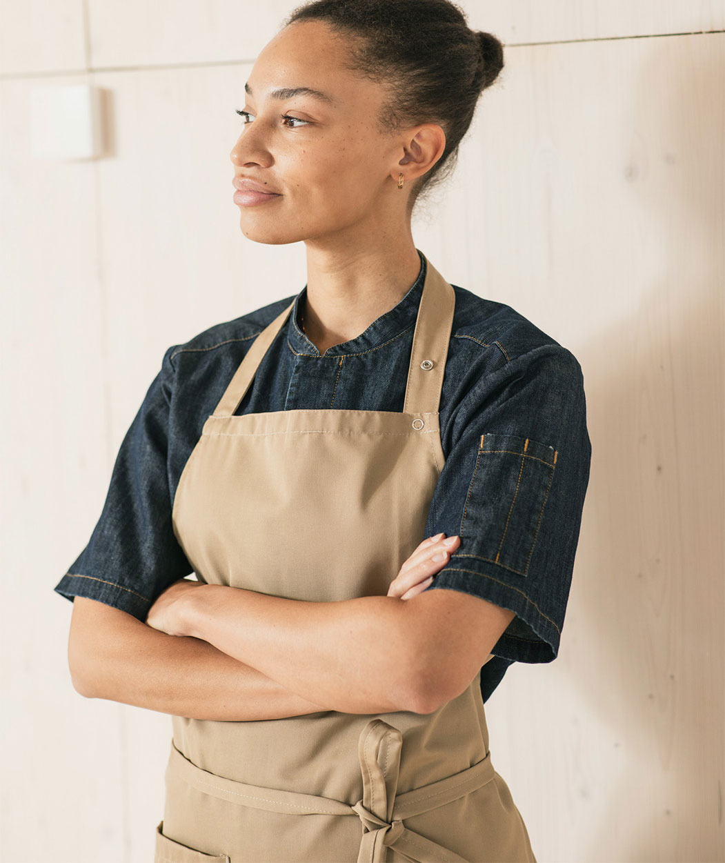 Segers 4579 sm&aelig;kforkl&aelig;de med lomme, Khaki, Khaki, large image number 1