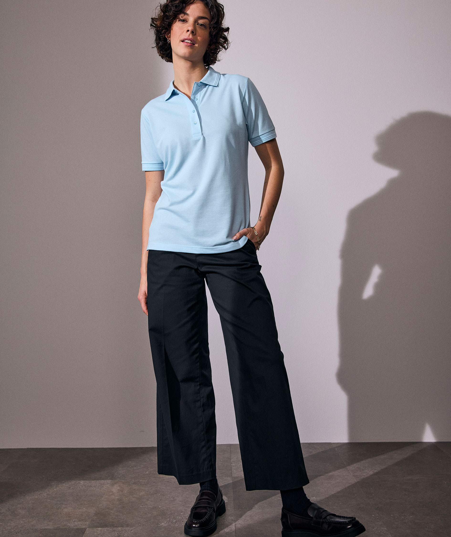 ID Klassisk Pik&eacute;-tr&ouml;ja, dam, Ljus Bl&aring;