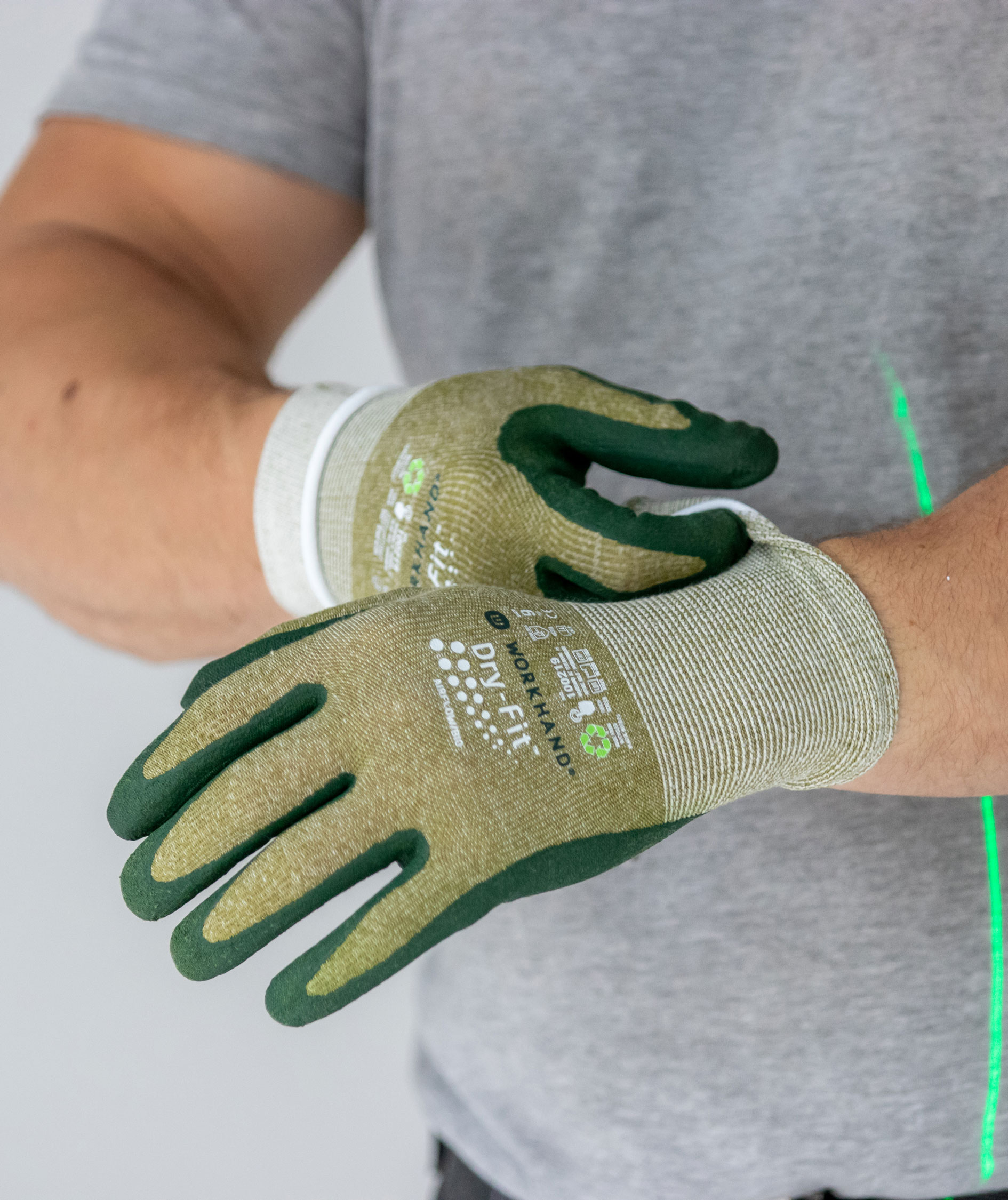 Workhand Dry-Fit Airflow montagehandsker, Khaki/Gr&oslash;n, large image number 4