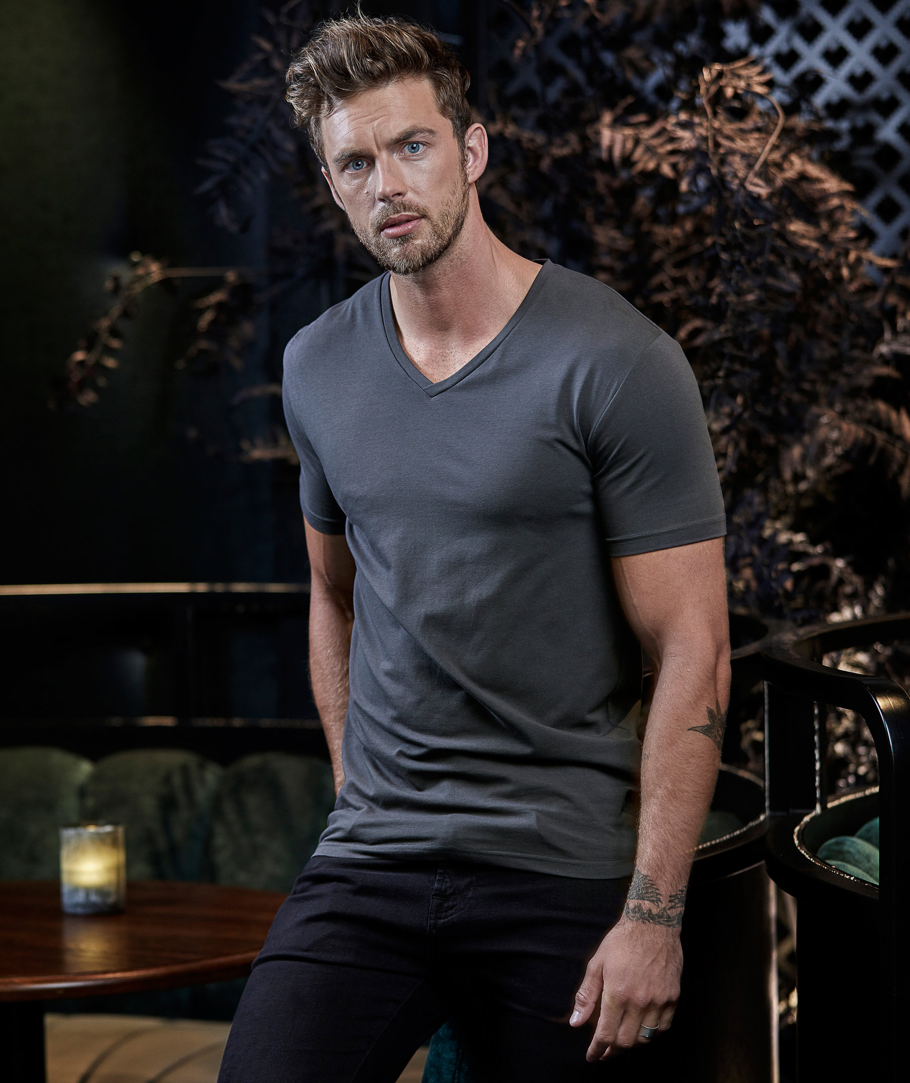 Tee Jays T-shirt, M&oslash;rkegr&aring;