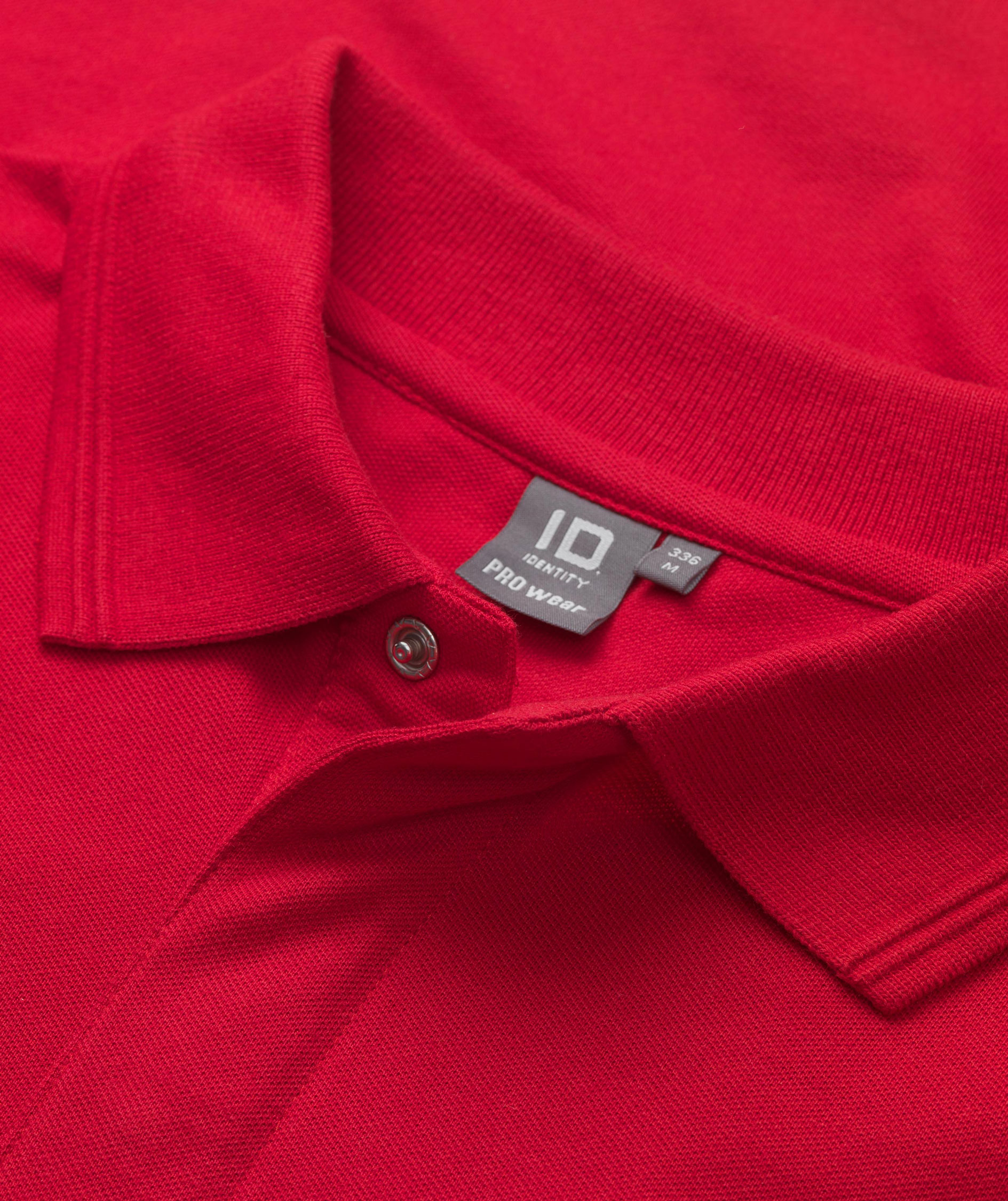 ID PRO Wear langermet Polo T-skjorte, R&oslash;d, large image number 4