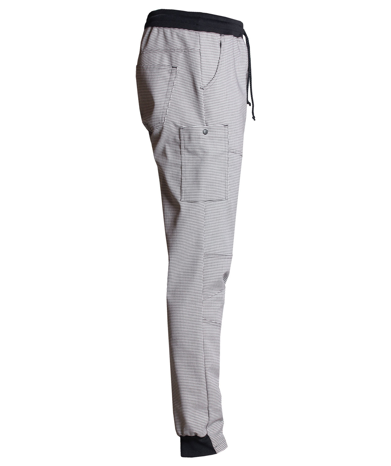 Nybo Workwear New Nordic Casual Pull-on byxa benl&auml;ng 79 cm, Pepitarutig Svart/Vit, large image number 2