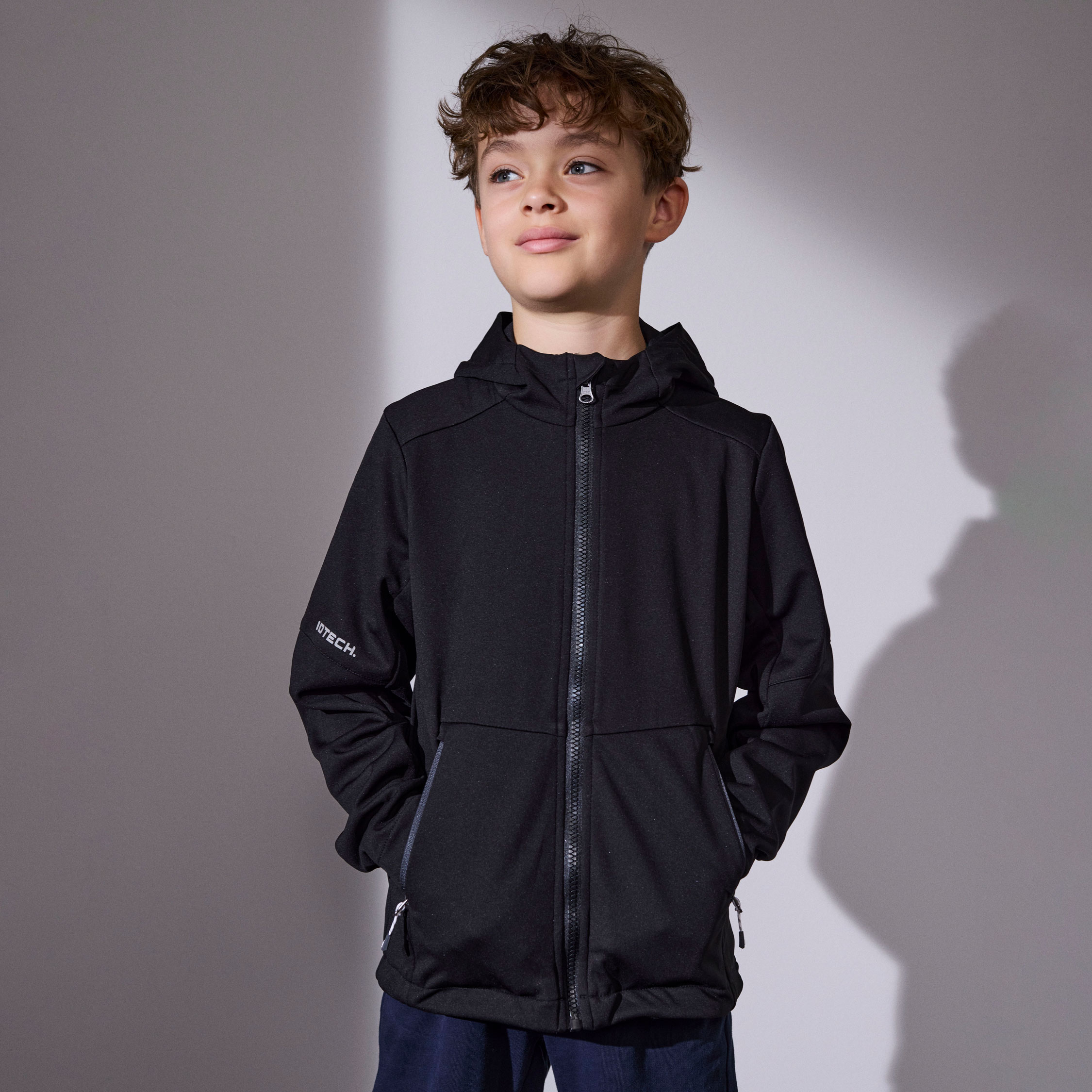 ID Softshell jacket for kids, Black, large image number 1