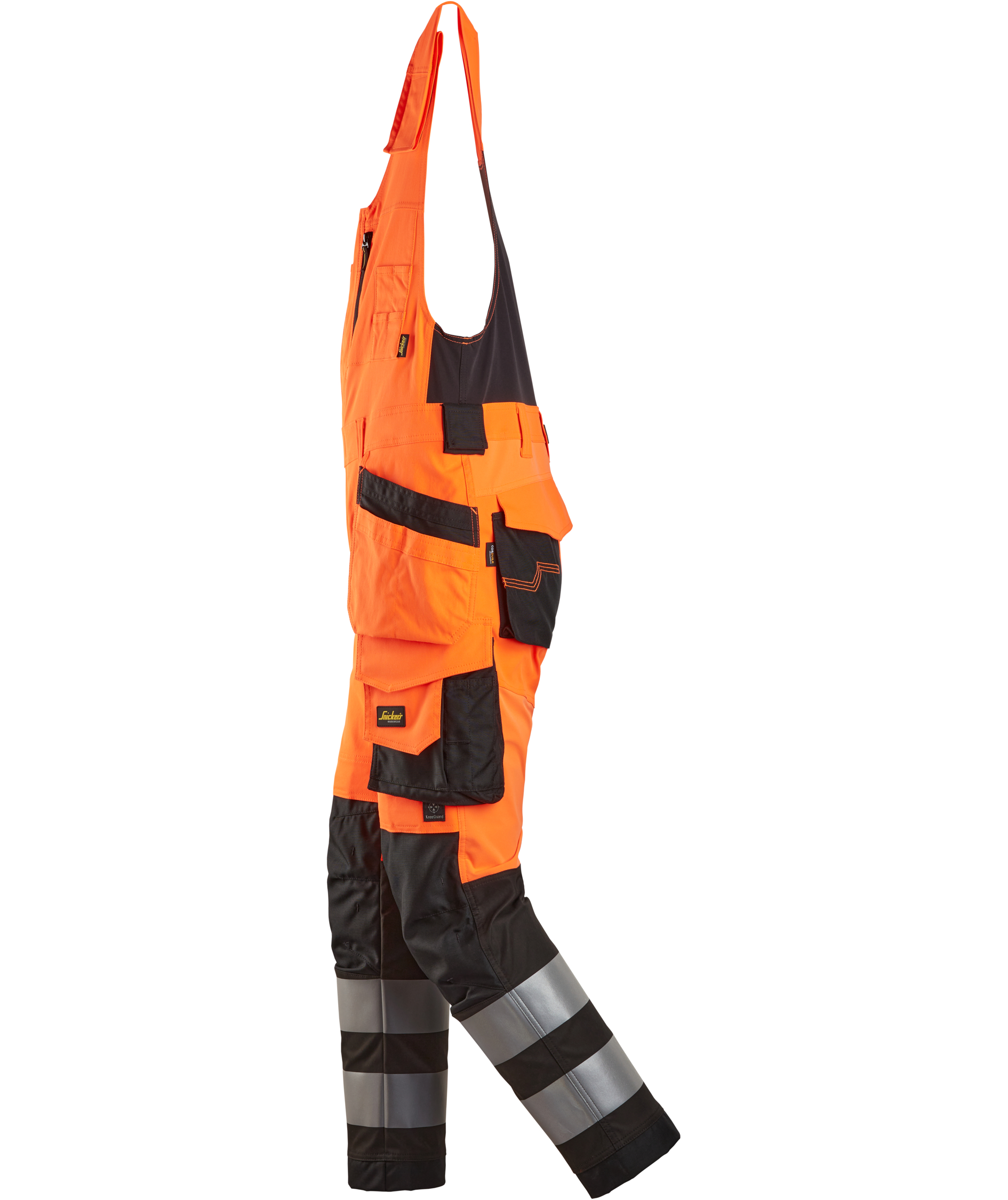 Snickers craftsman one-piece trousers 6013, Hi-Vis Orange/Black, large image number 3
