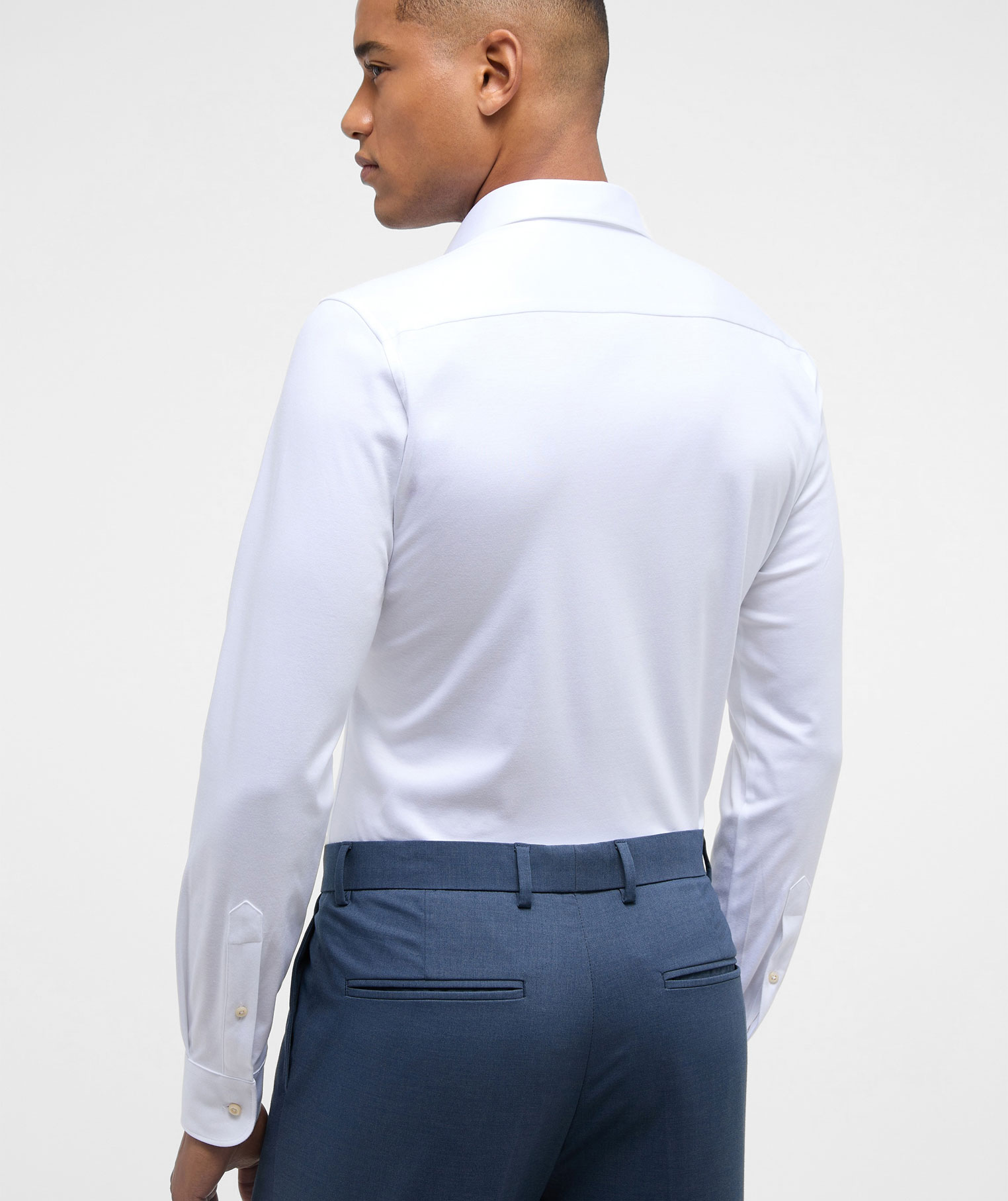 Eterna Soft Tailoring Jersey Slim fit shirt, White, large image number 2