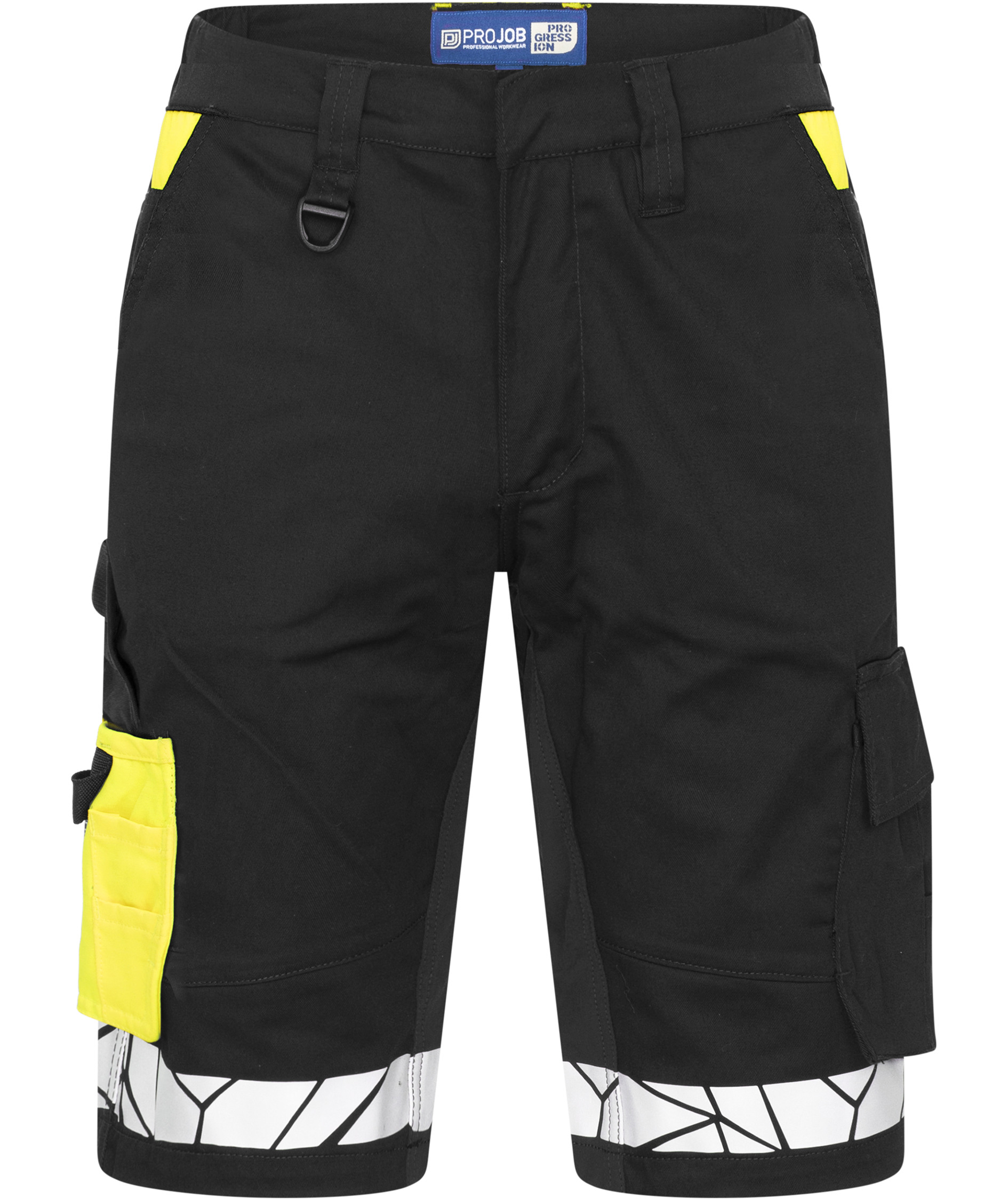 ProJob arbetsshorts 7510, Svart/Gul