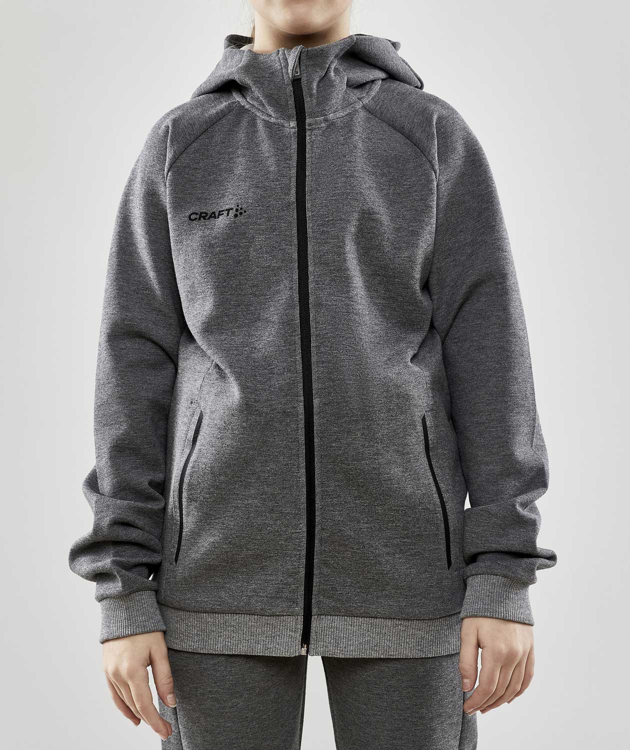 Craft Core Soul Full Zip hoodie for kids, Dark Grey Melange, large image number 1