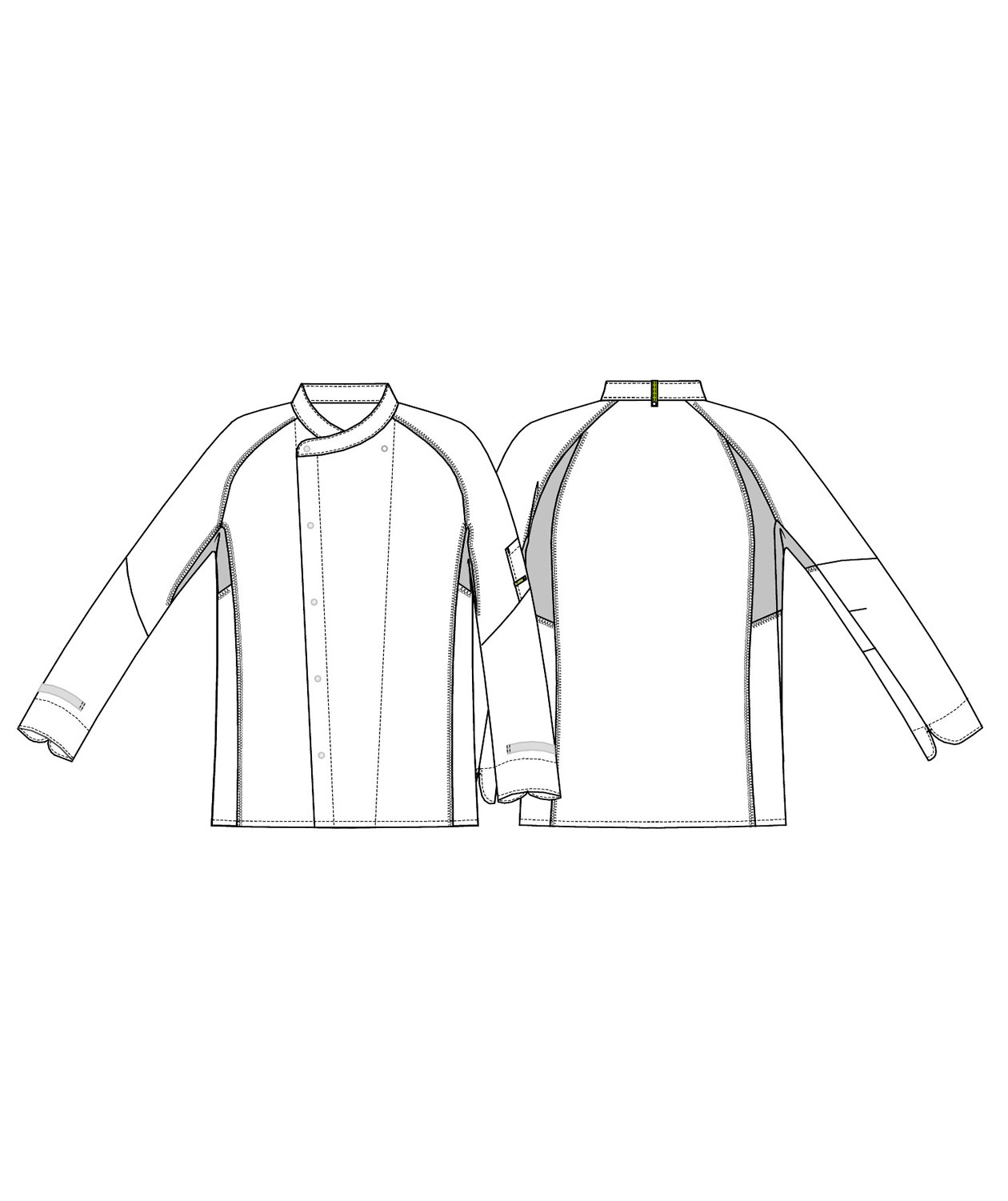 Kentaur kokkejakke, Hvid/Lys Gr&aring;, large image number 3