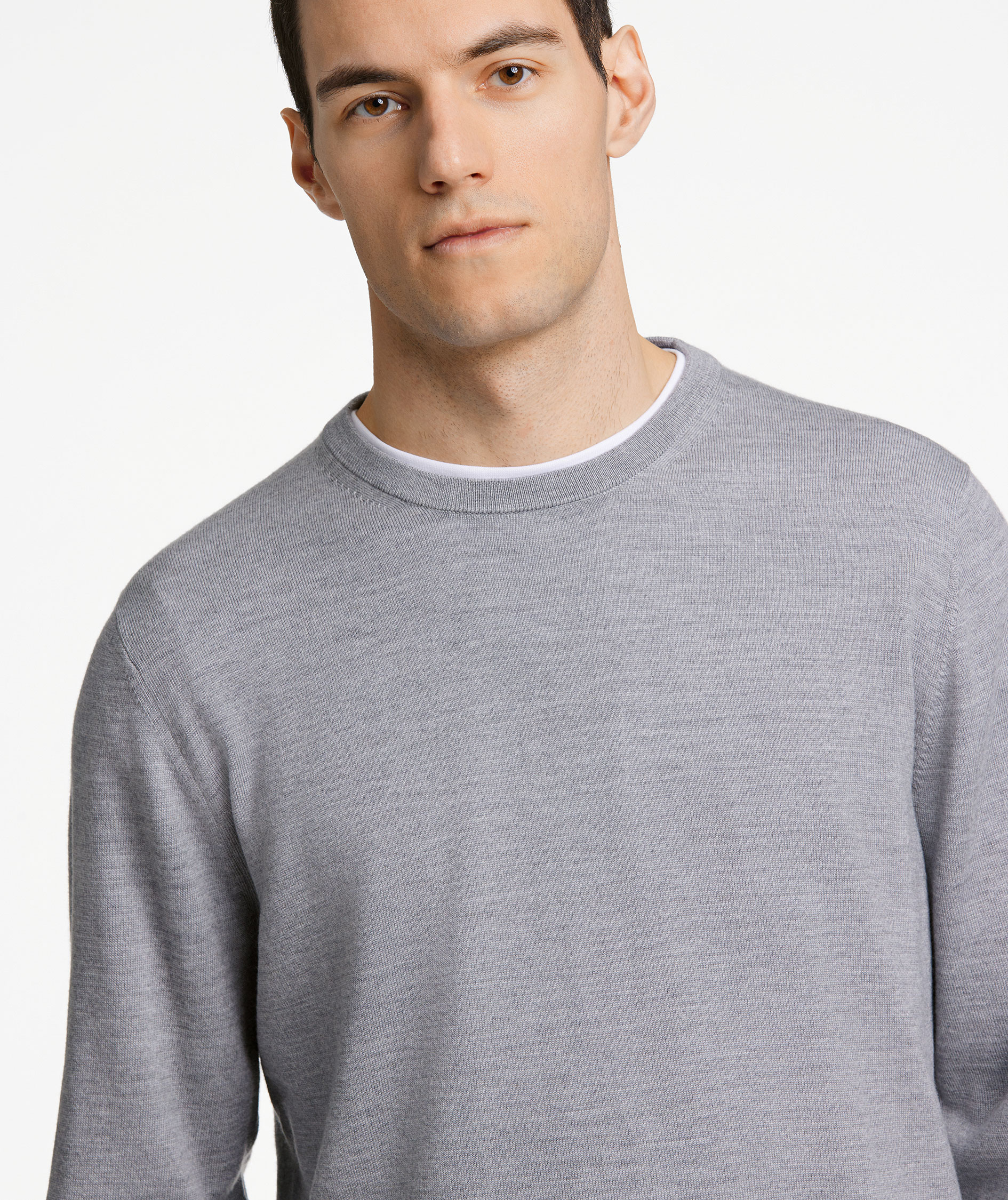 Lindbergh Strickpullover mit Merinowolle, Grey Mel, large image number 3