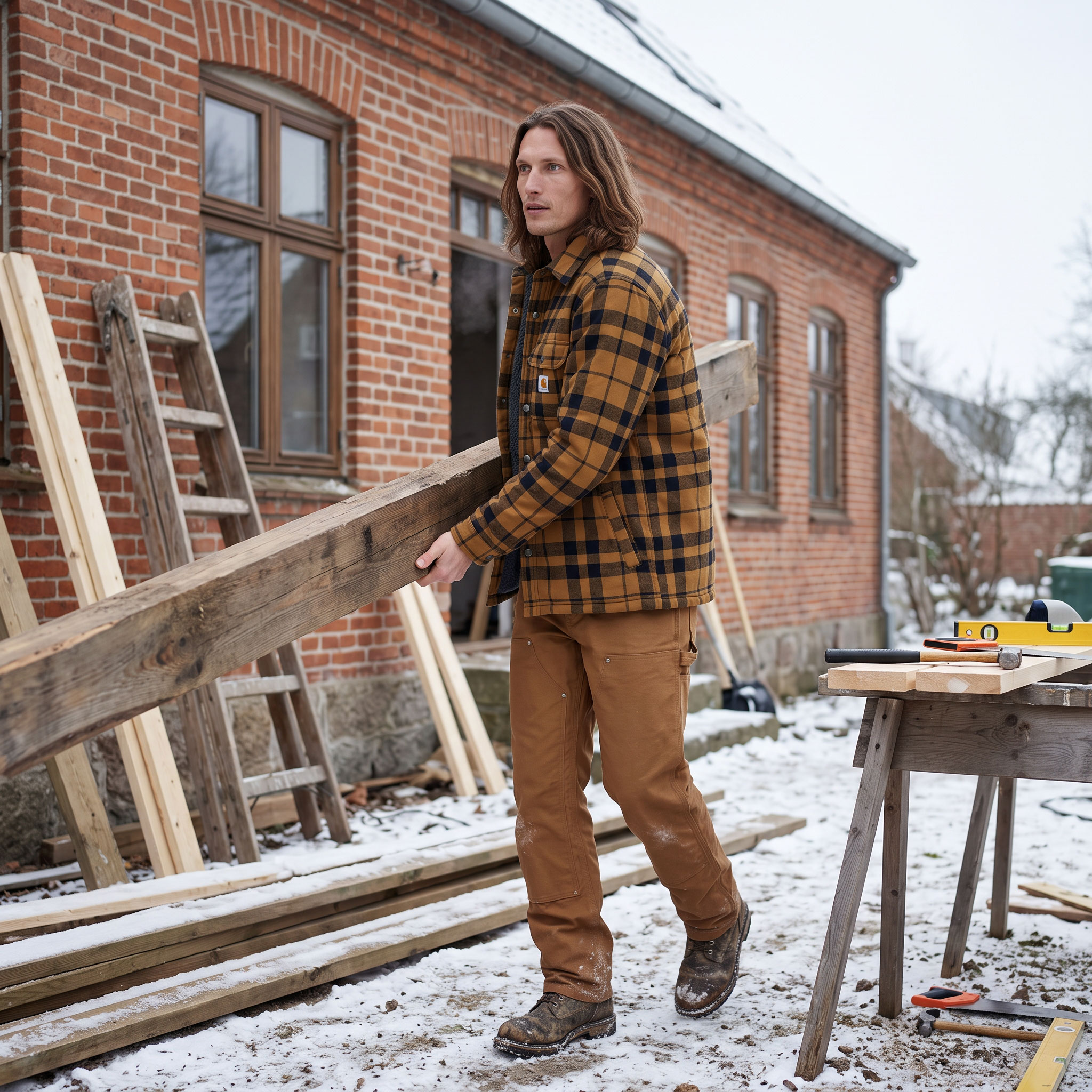 Carhartt flannell skjortjacka, Carhartt Brown