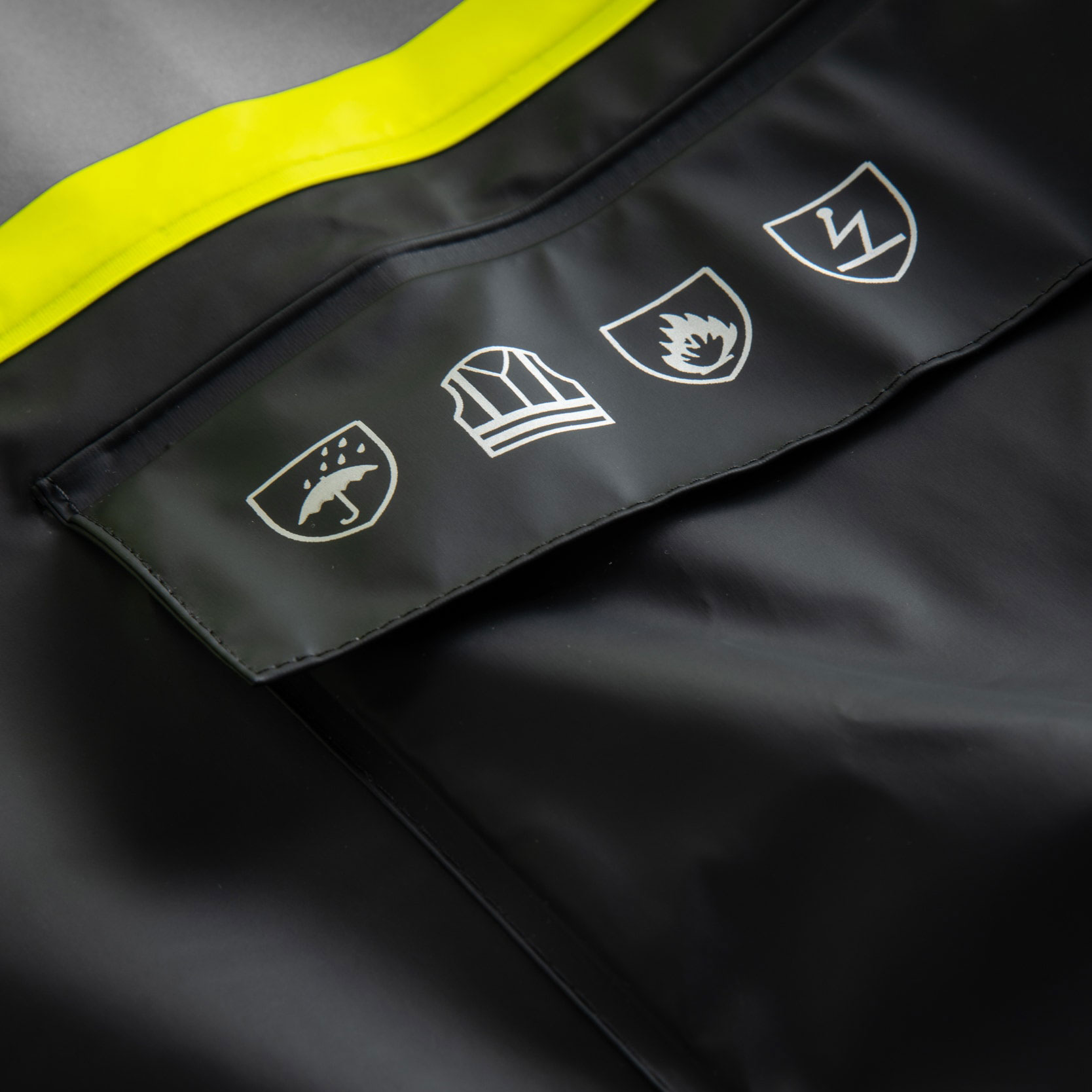 Lyngs&oslash;e PU regnjakke, Hi-vis&nbsp;Gul/Marine, large image number 2