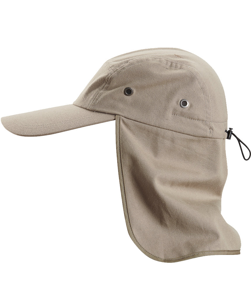 Snickers cap with neck protection, Khaki, large image number 3