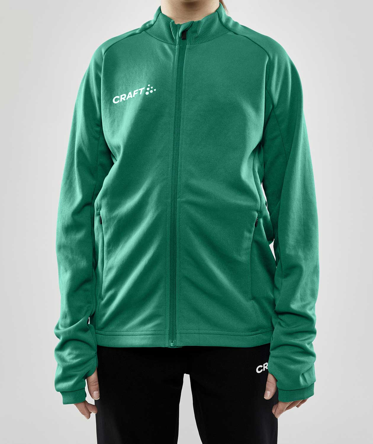 Craft Evolve Full Zip sweatshirt for barn, Team green