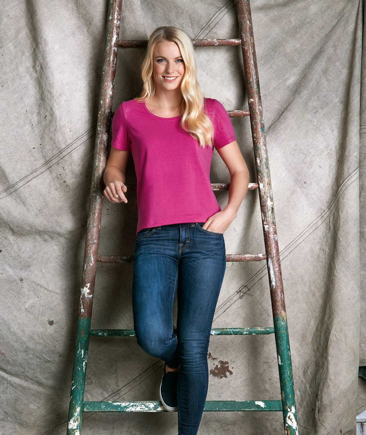 South West Nora &oslash;kologisk dame T-shirt, Cerise, large image number 1