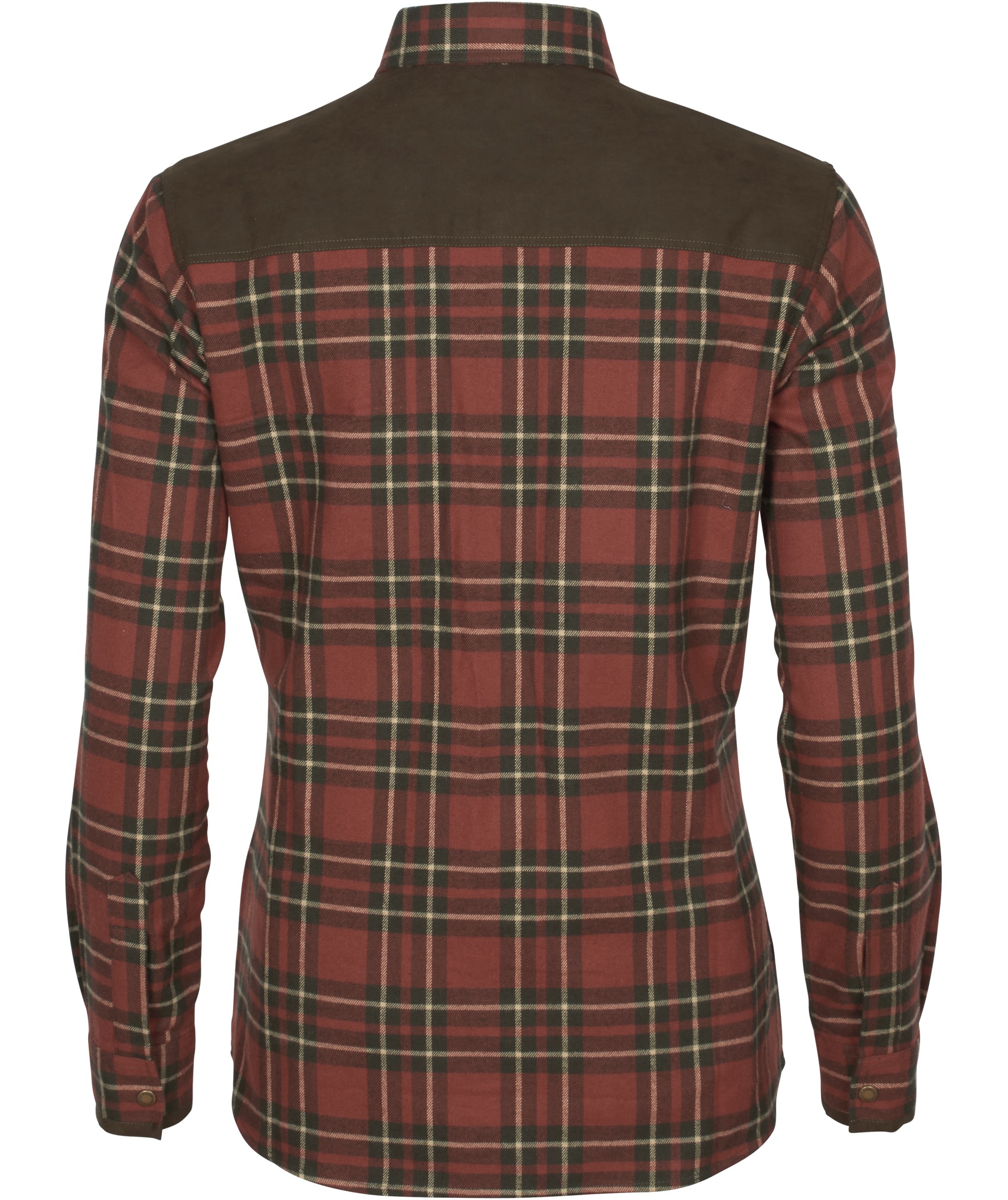 Pinewood Prestwick Exclusive dame flannelskjorte, Dark Terracotta/Dark Green, large image number 2