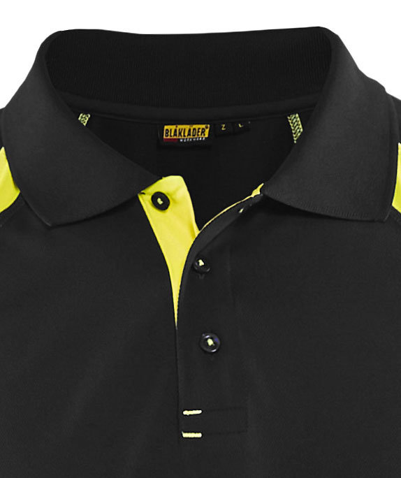 Bl&aring;kl&auml;der polo, Sort/Hi-Vis Gul, large image number 3