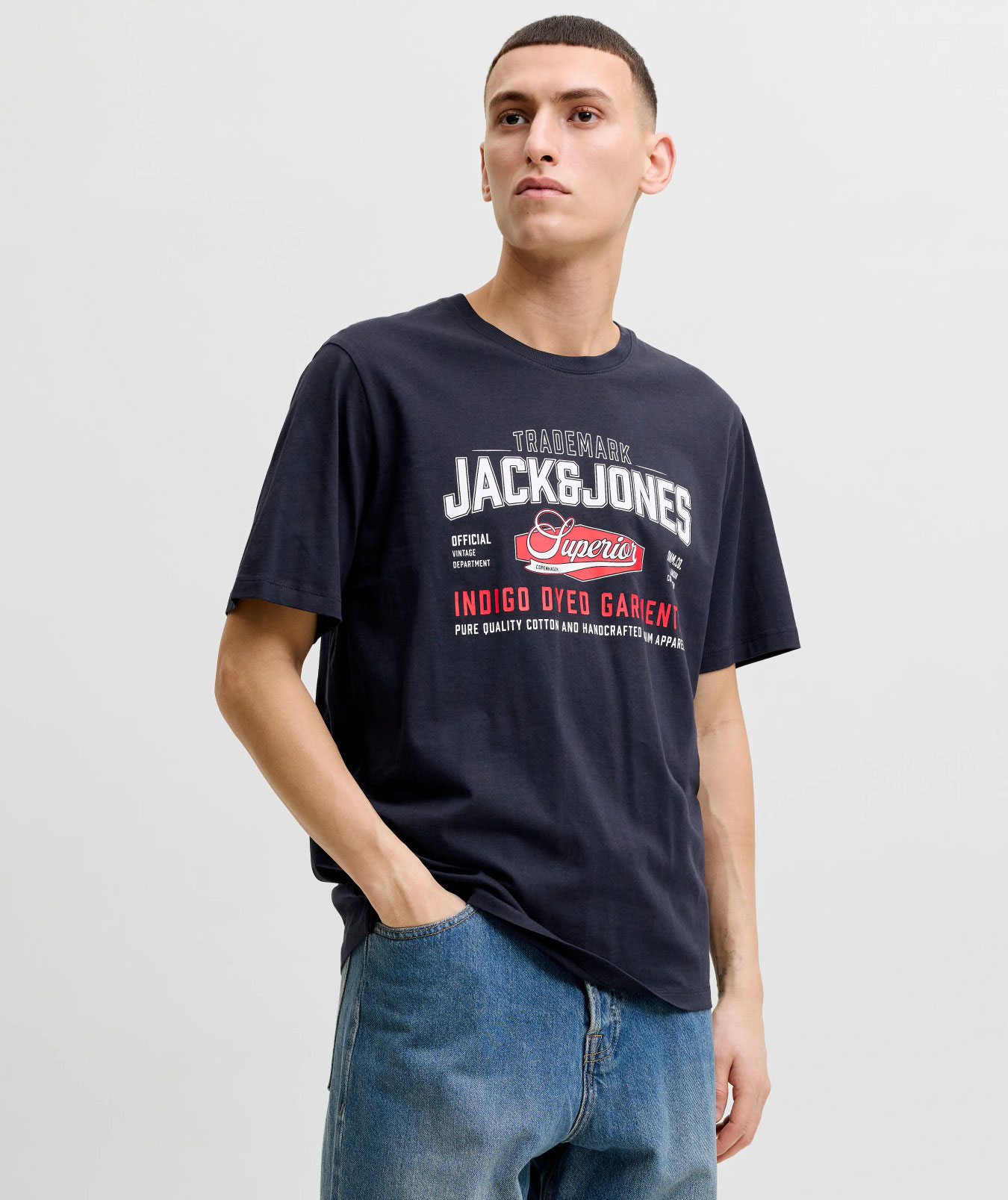 Jack & Jones JJELOGO T-skjorte, Navy Blazer, large image number 7