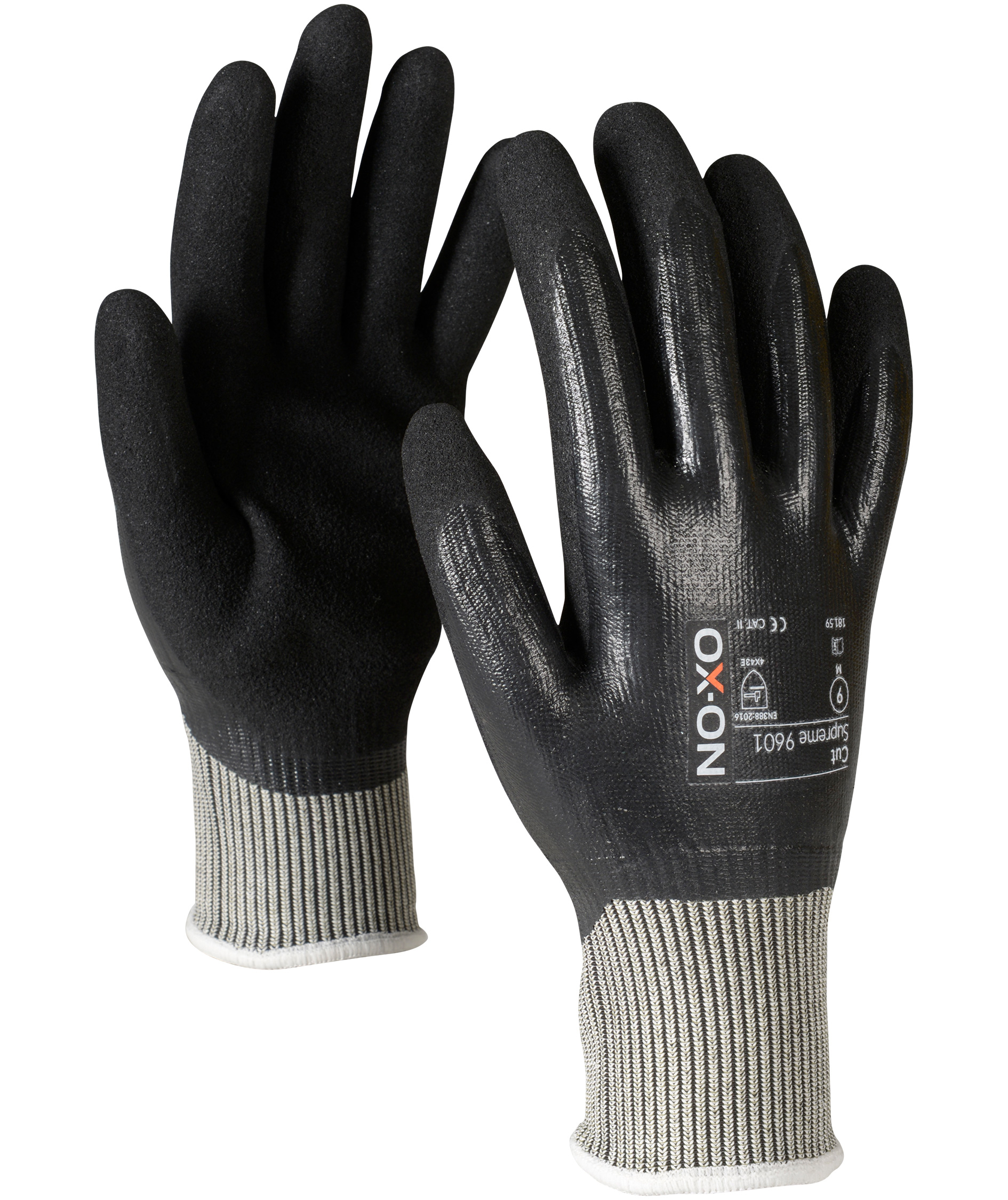 OX-ON Cut Supreme 9601 sk&auml;rskyddshandskar Cut E, Svart