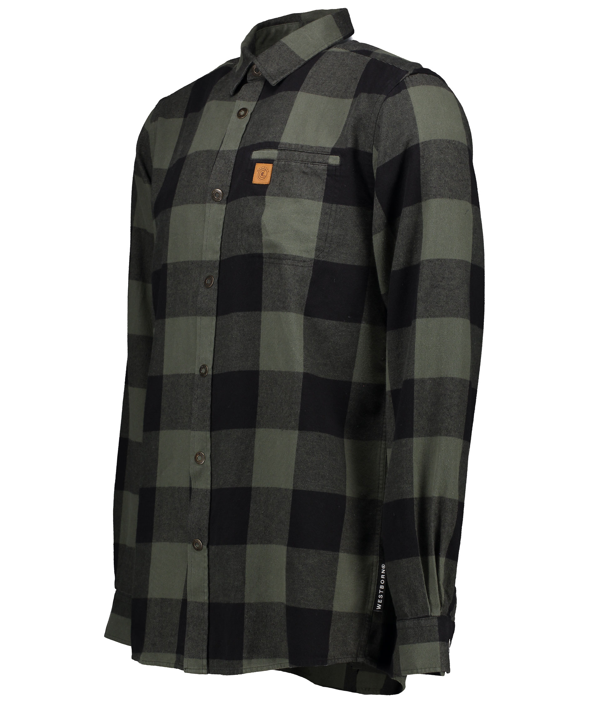 Westborn casual flannelskjorte, Dusty Green/Black, large image number 2