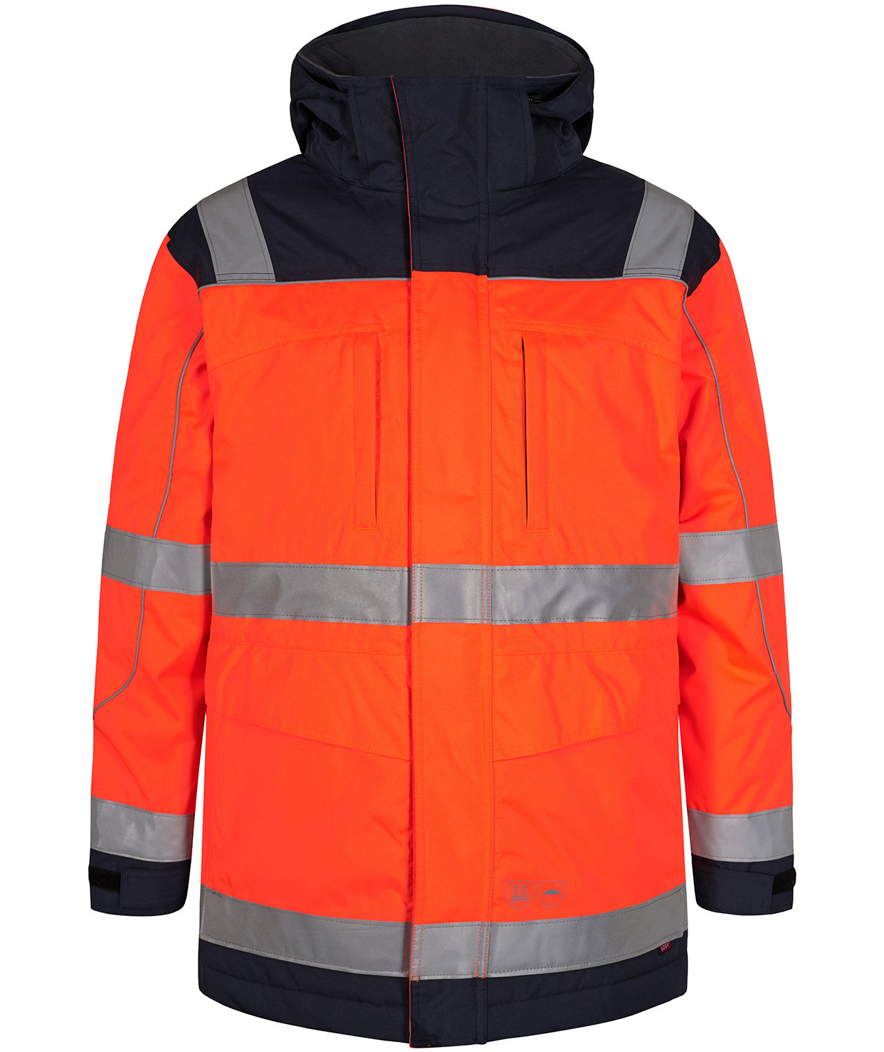 Engel vinter parkas, Varsel Orange/Marinbl&aring;