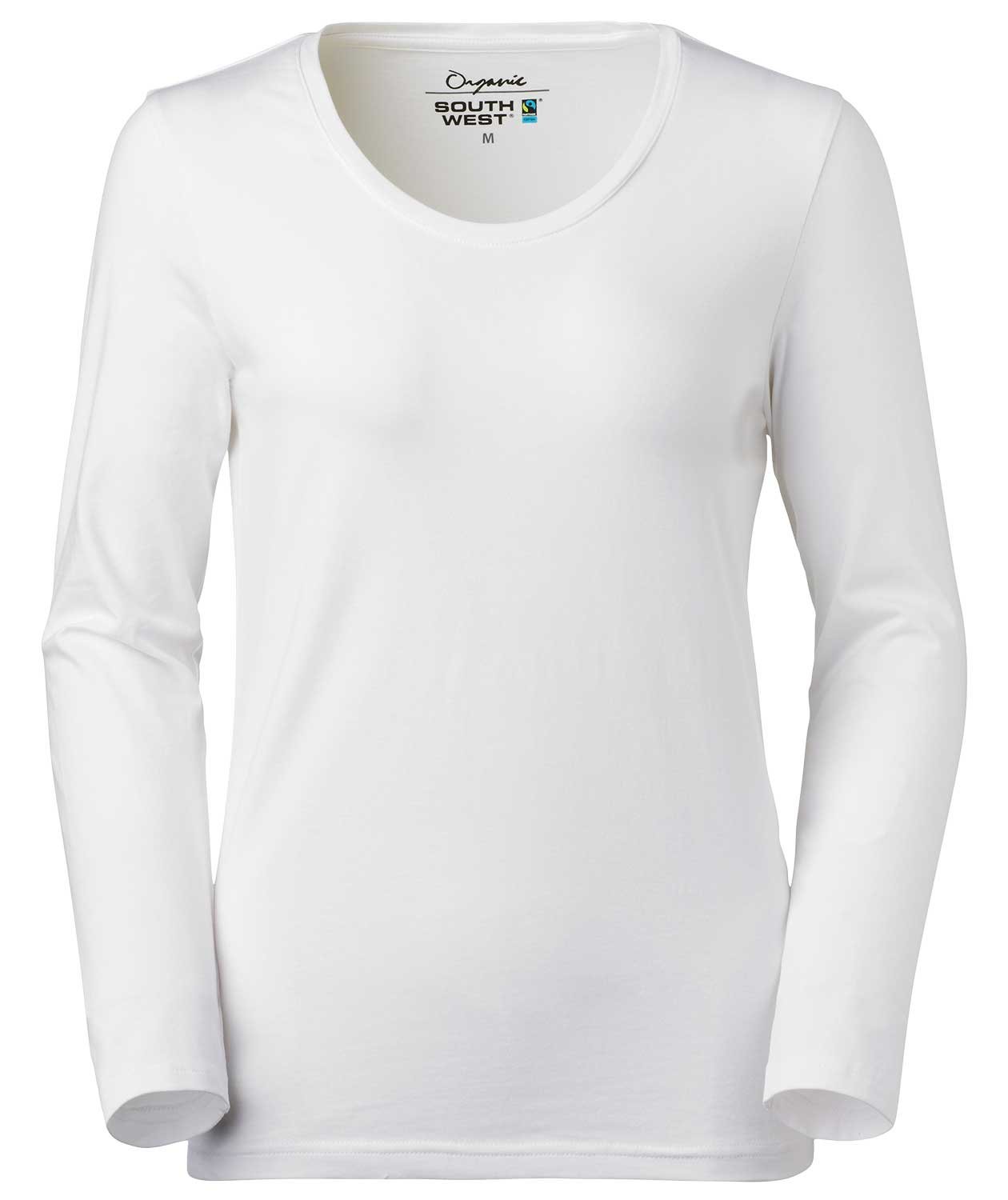 South West Lily ekologisk l&aring;ng&auml;rmad T-shirt dam, Vit