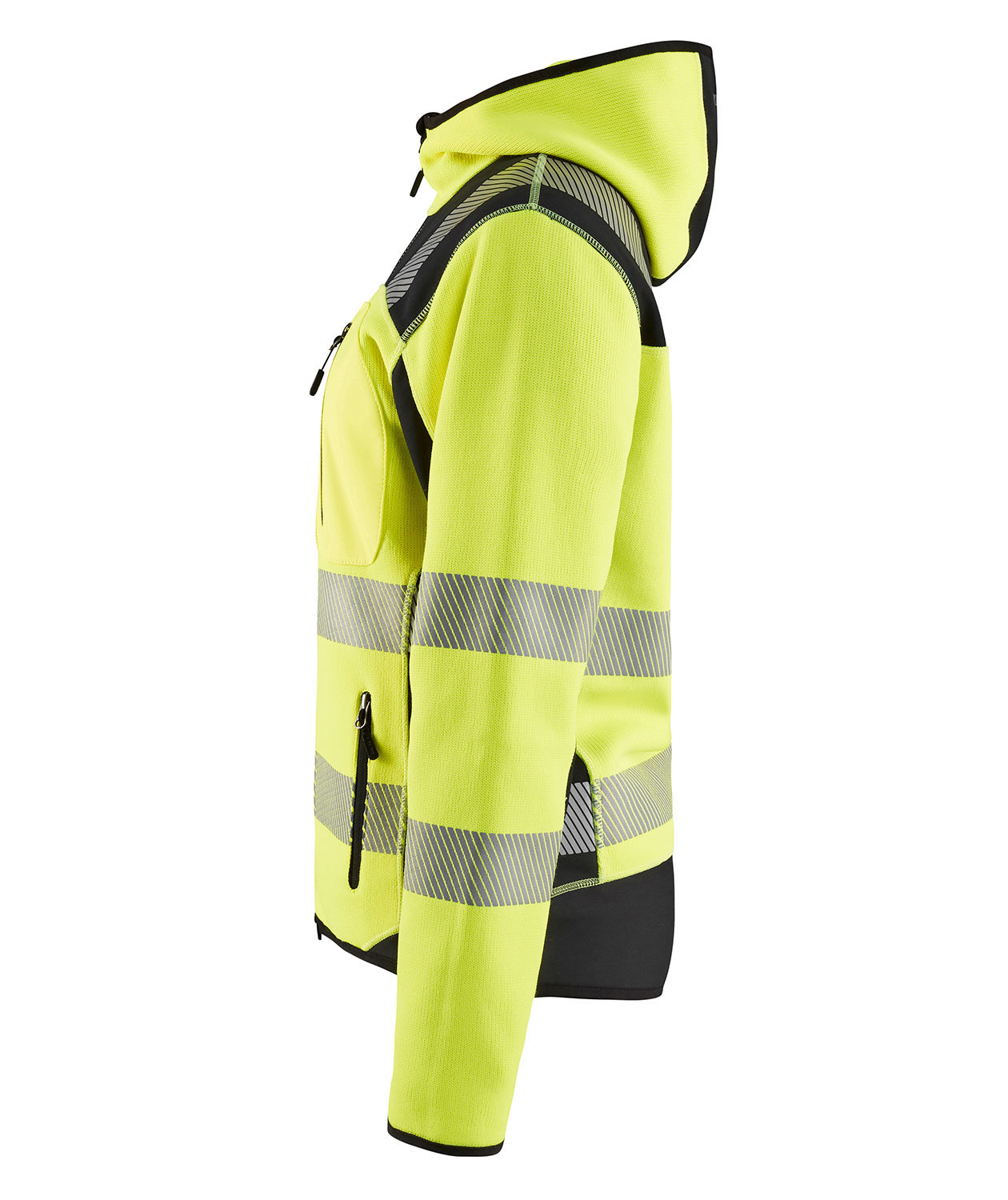 Bl&aring;kl&auml;der dame strikket softshelljakke, Hi-vis Gul/Svart, large image number 3