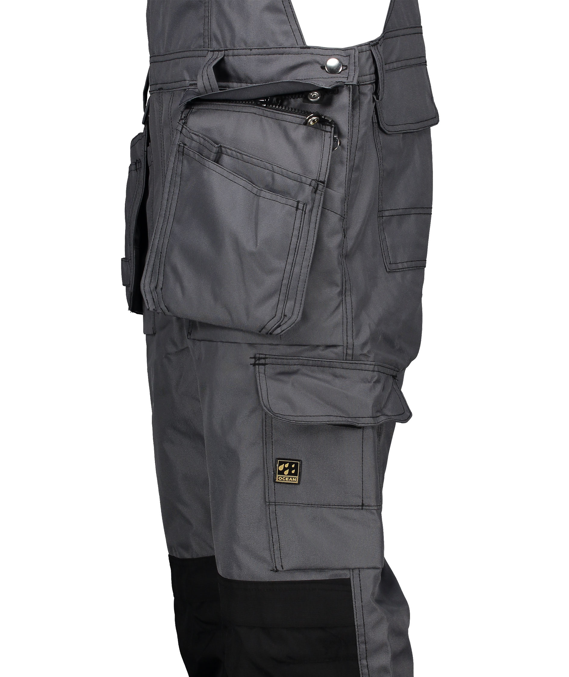 Ocean Medusa bib and brace trousers, Grey, large image number 2