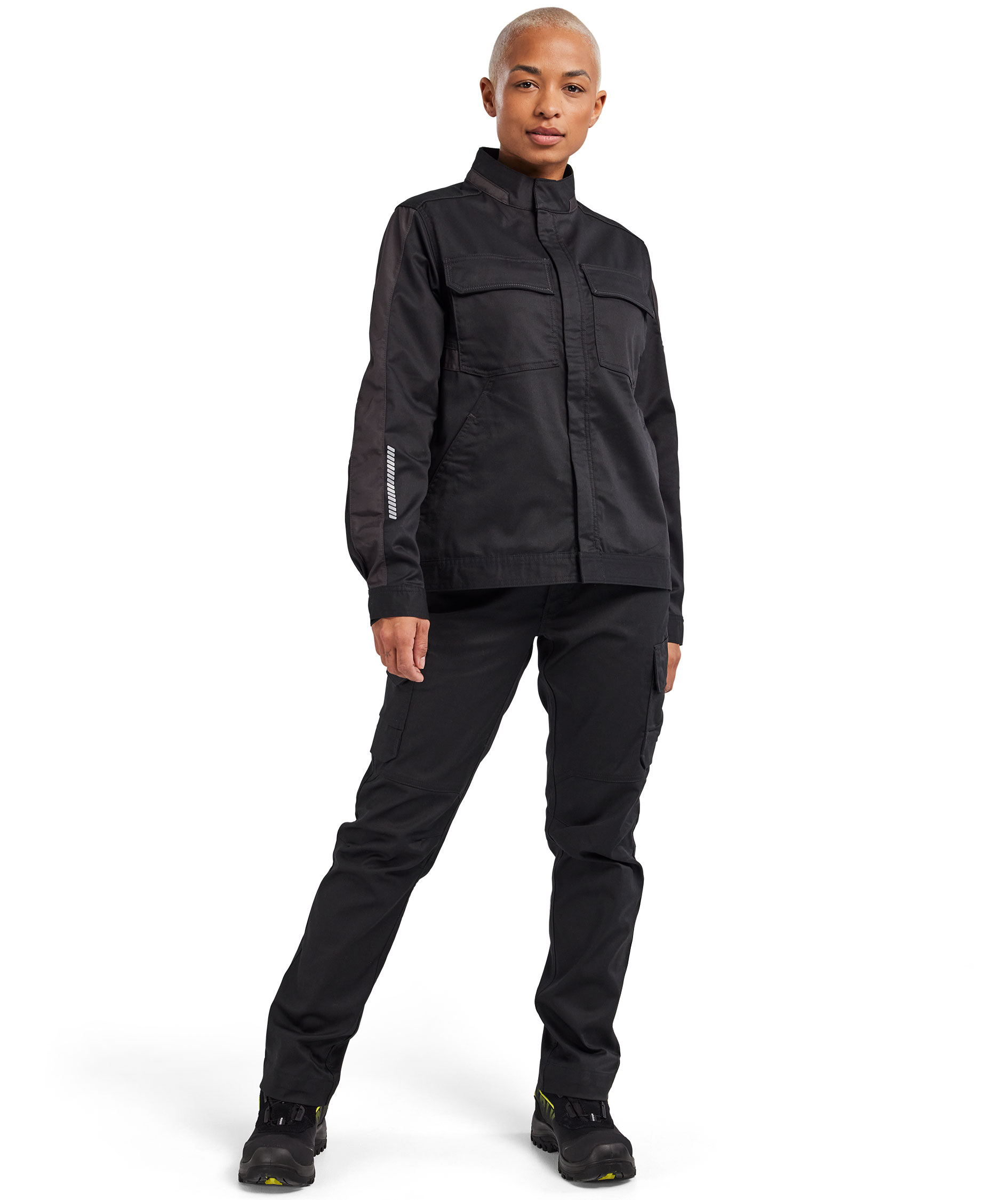 Bl&aring;kl&auml;der dame arbeidsjakke, Svart/M&oslash;rk Gr&aring;, Svart/M&oslash;rk Gr&aring;, large image number 1