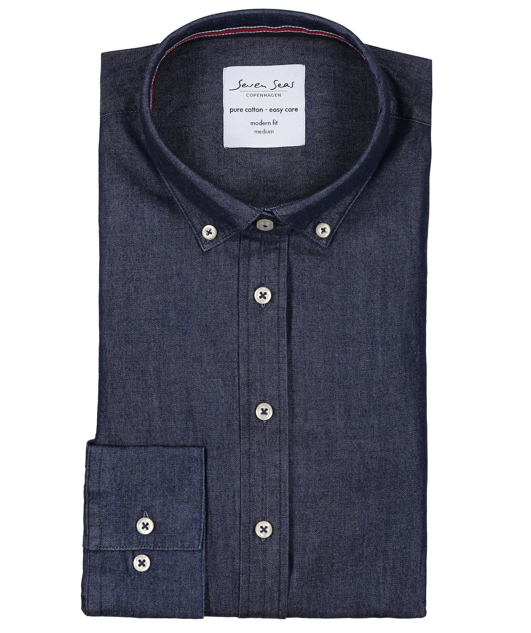 Seven Seas modern fit dameskjorte denim, Indigobl&aring;, large image number 8