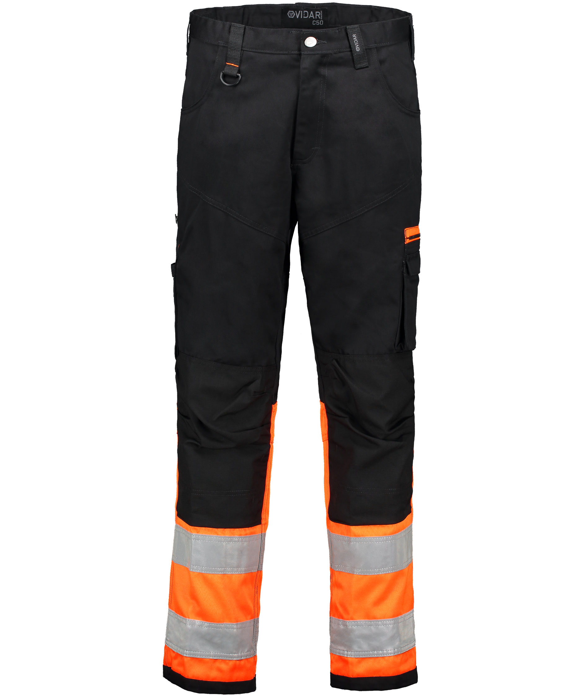 Vidar V5005 Arbeitshose, Schwarz/Hi-vis Orange