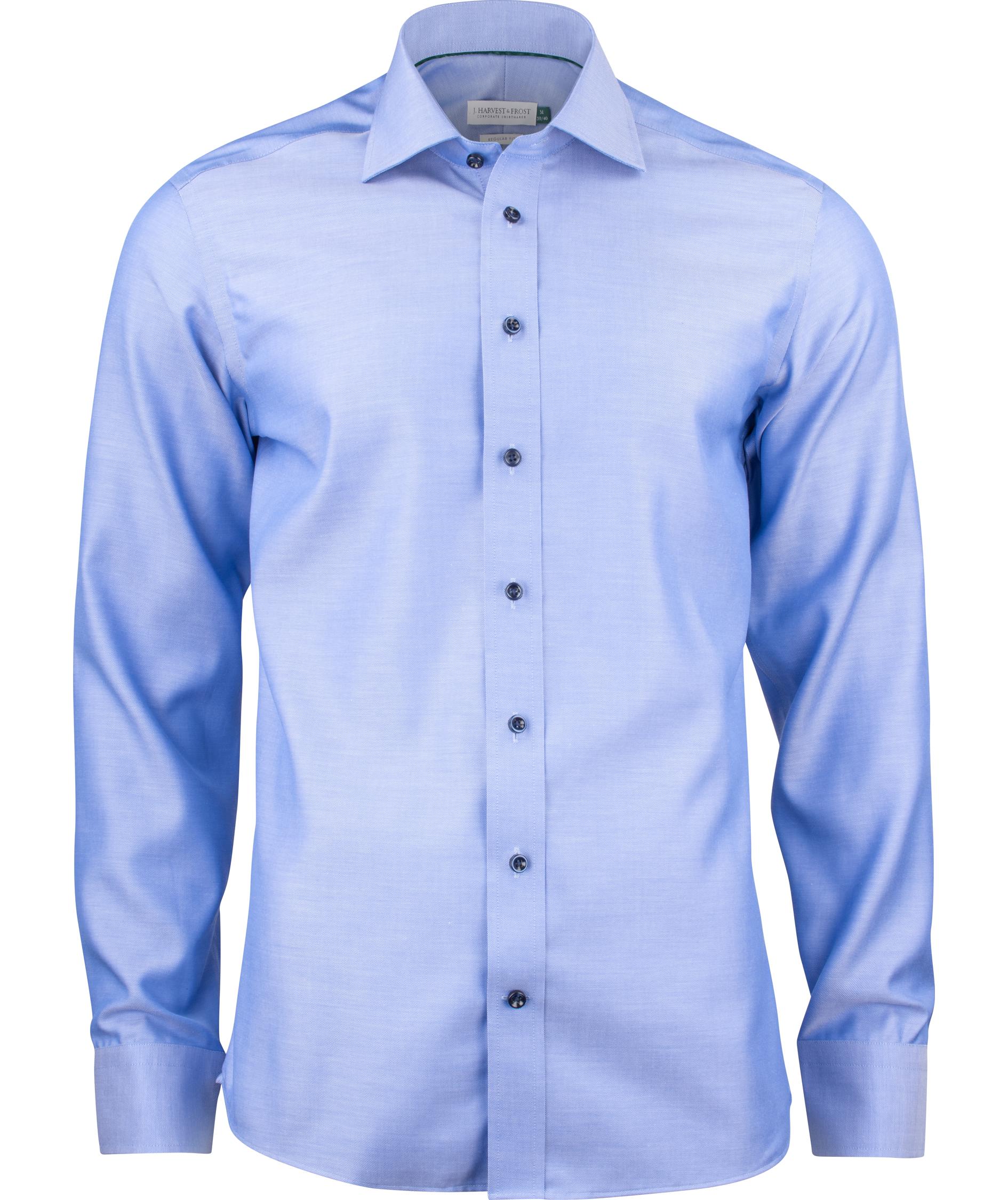 J. Harvest & Frost Twill Green Bow O1 regular fit skjorta, Mid Blue, Mid Blue, swatch